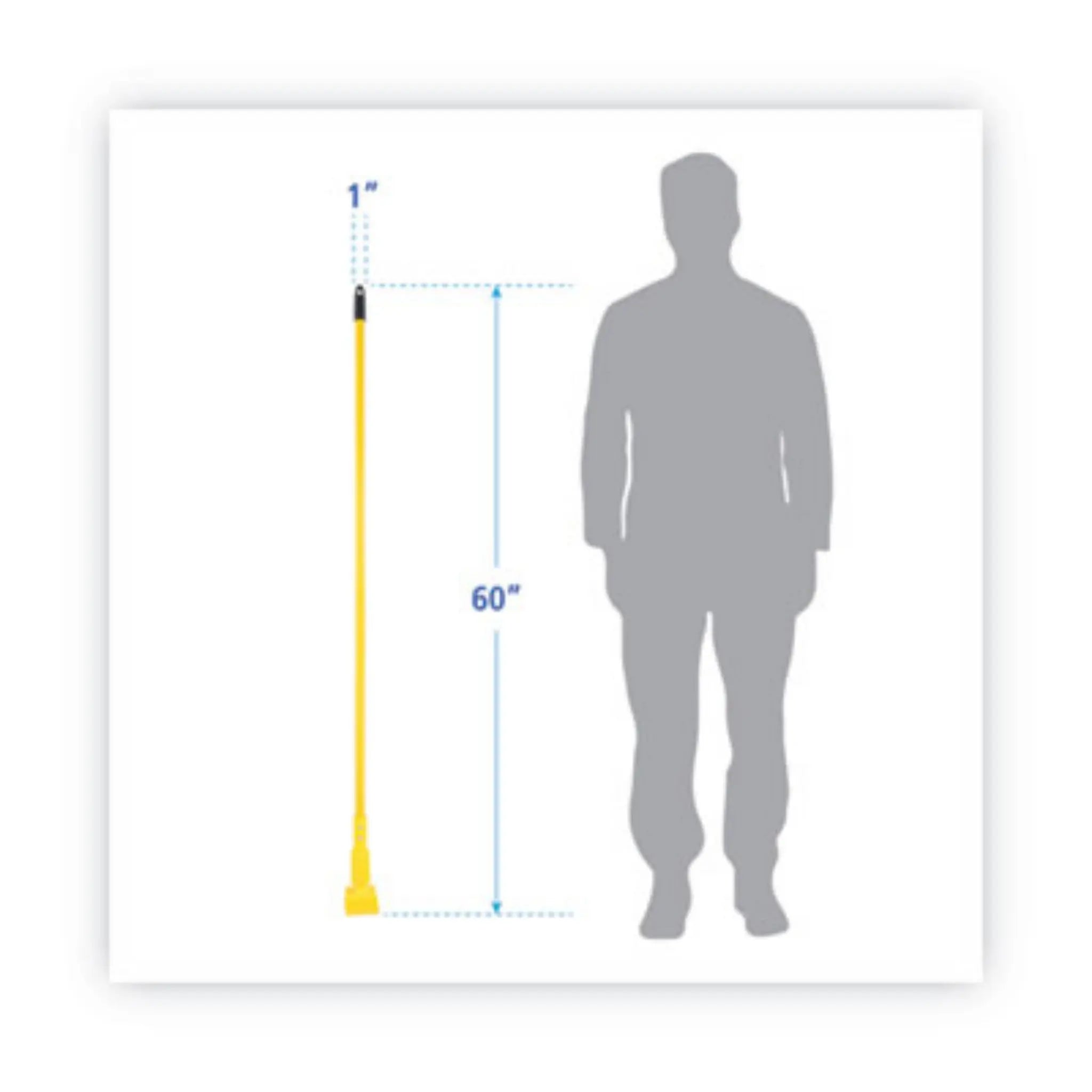 BOARDWALK BWK610 Plastic Jaws Mop Handle for 5 Wide Mop Heads, 1" dia x 60"