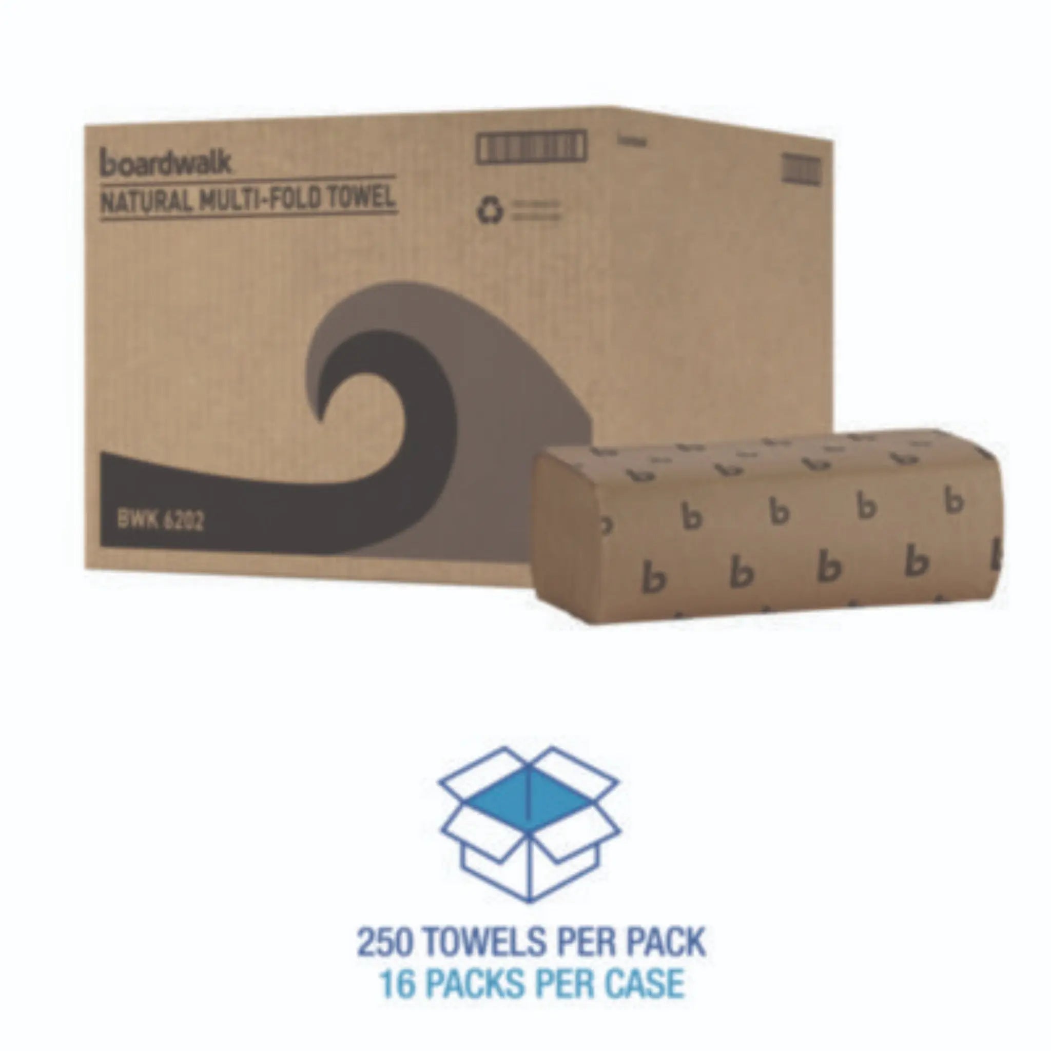 Boardwalk 6202 Multifold Paper Towels, 16 Packs