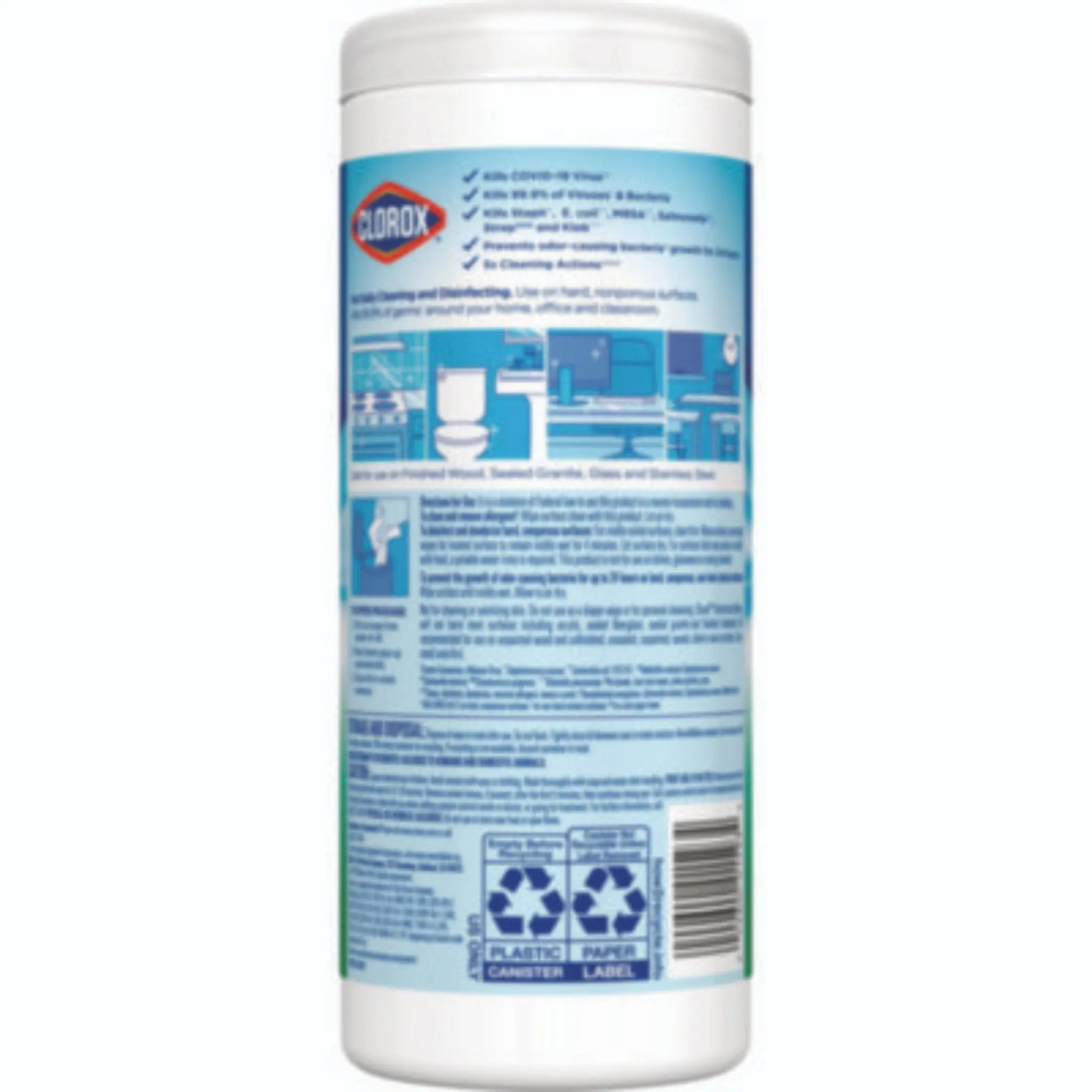 CLOROX SALES CO. CLO01593CT Disinfecting Wipes, Back View