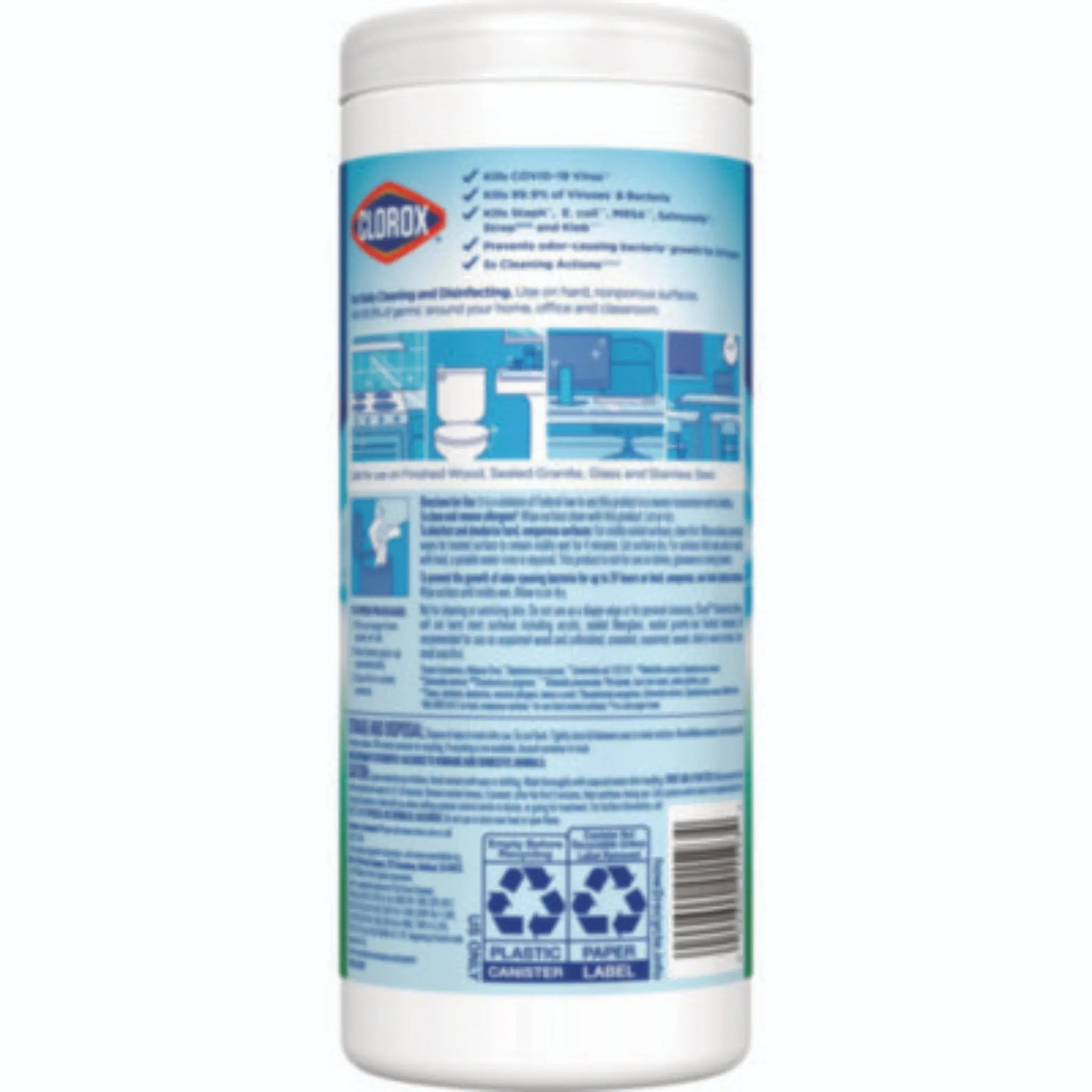 CLOROX SALES CO. CLO01593EA Disinfecting Wipes, Back View