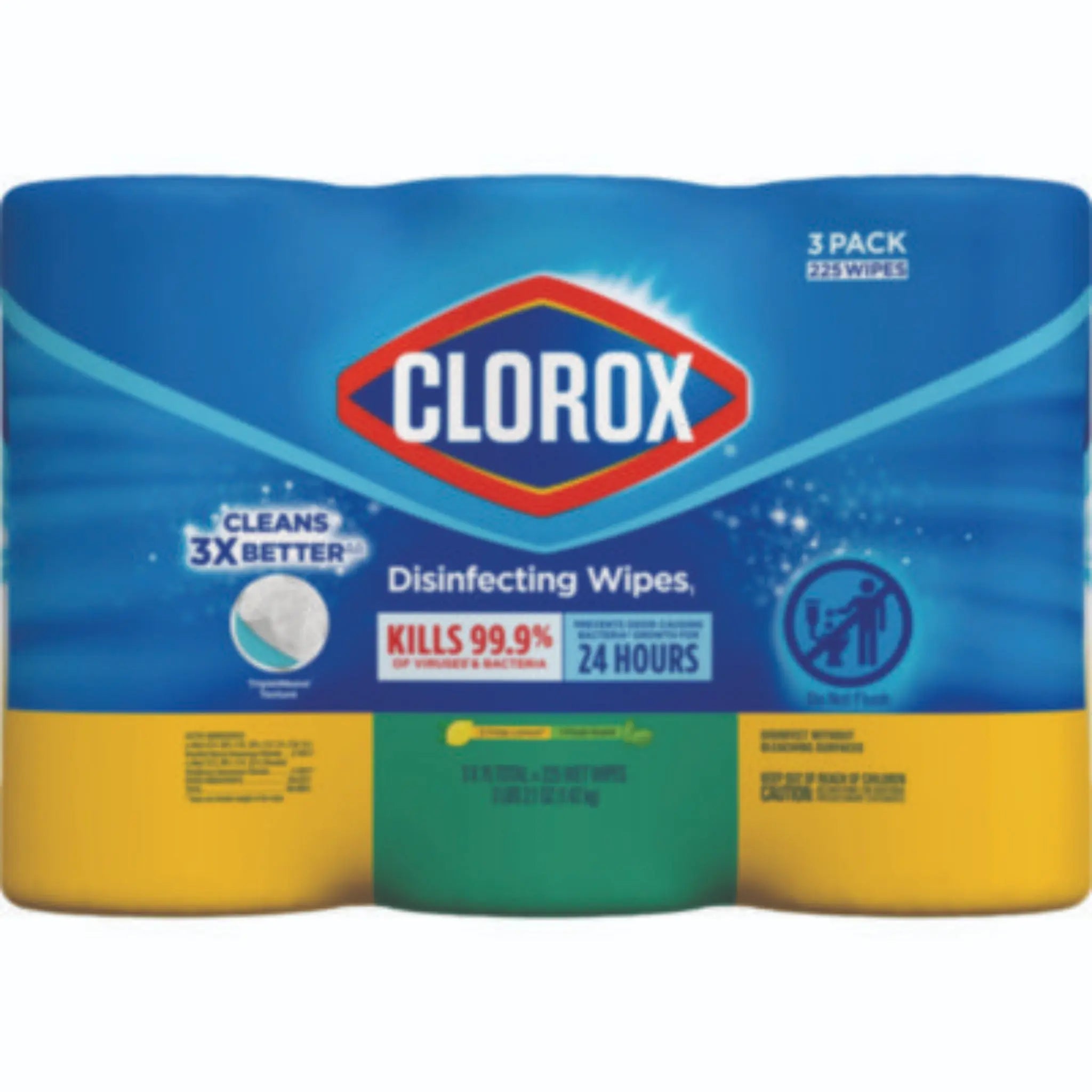 CLOROX SALES CO. CLO30208PK Disinfecting Wipes, 3 Pack