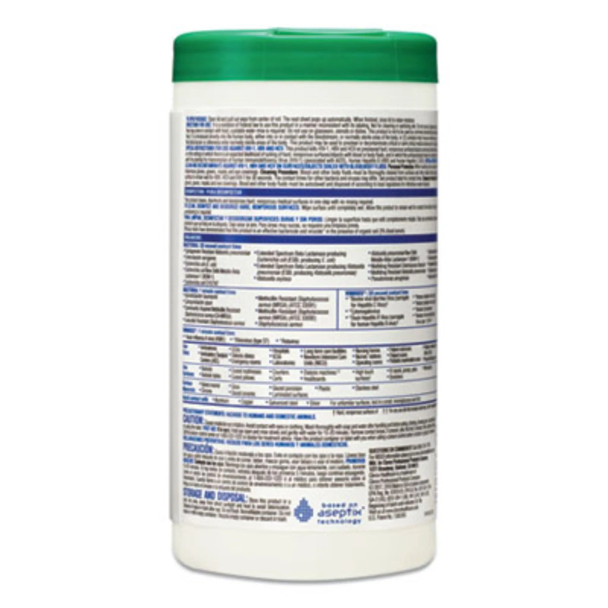 CLOROX SALES CO. CLO30825 Hydrogen Peroxide Cleaner Disinfectant Wipes, Back View
