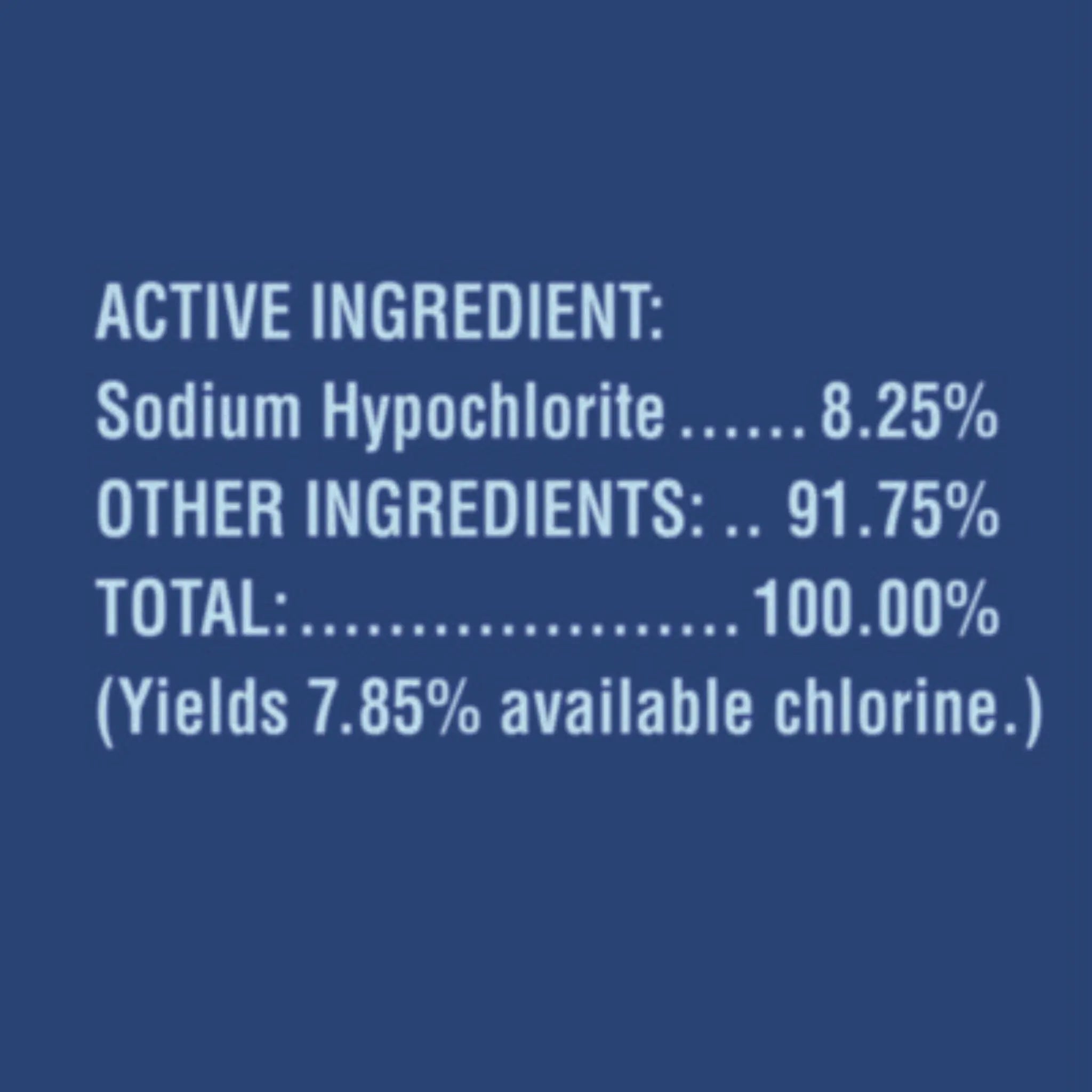 Concentrated Germicidal Bleach, Ingredients
