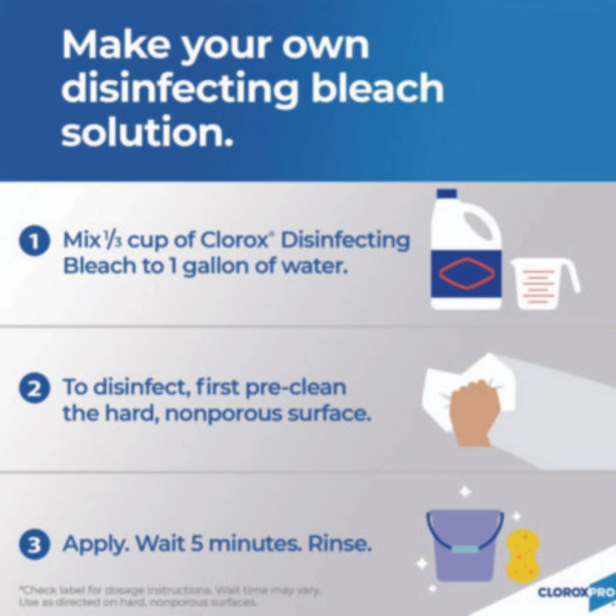 Concentrated Germicidal Bleach, Instructions