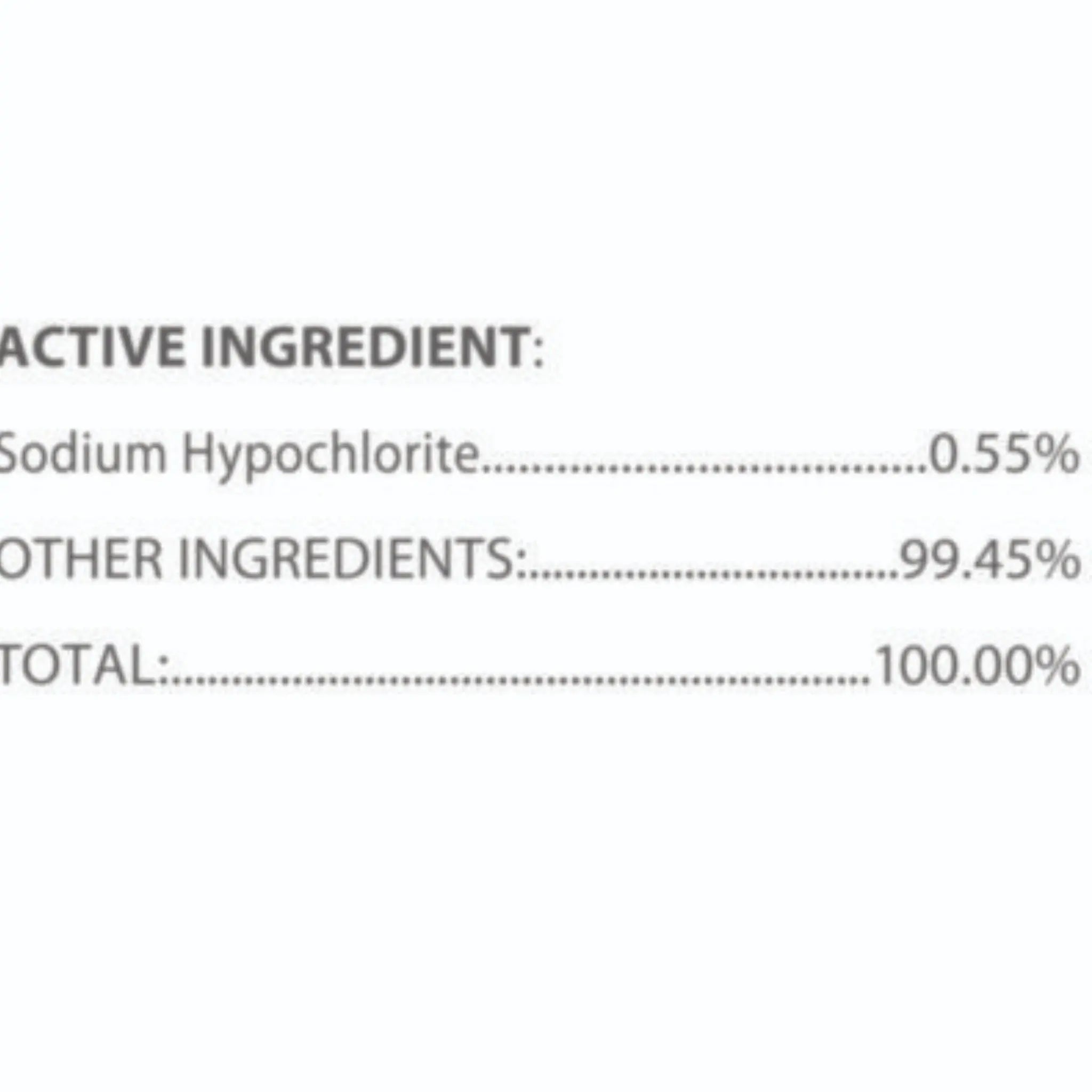 CLOROX SALES CO. CLO35309CT Bleach Germicidal Wipes, Ingredients
