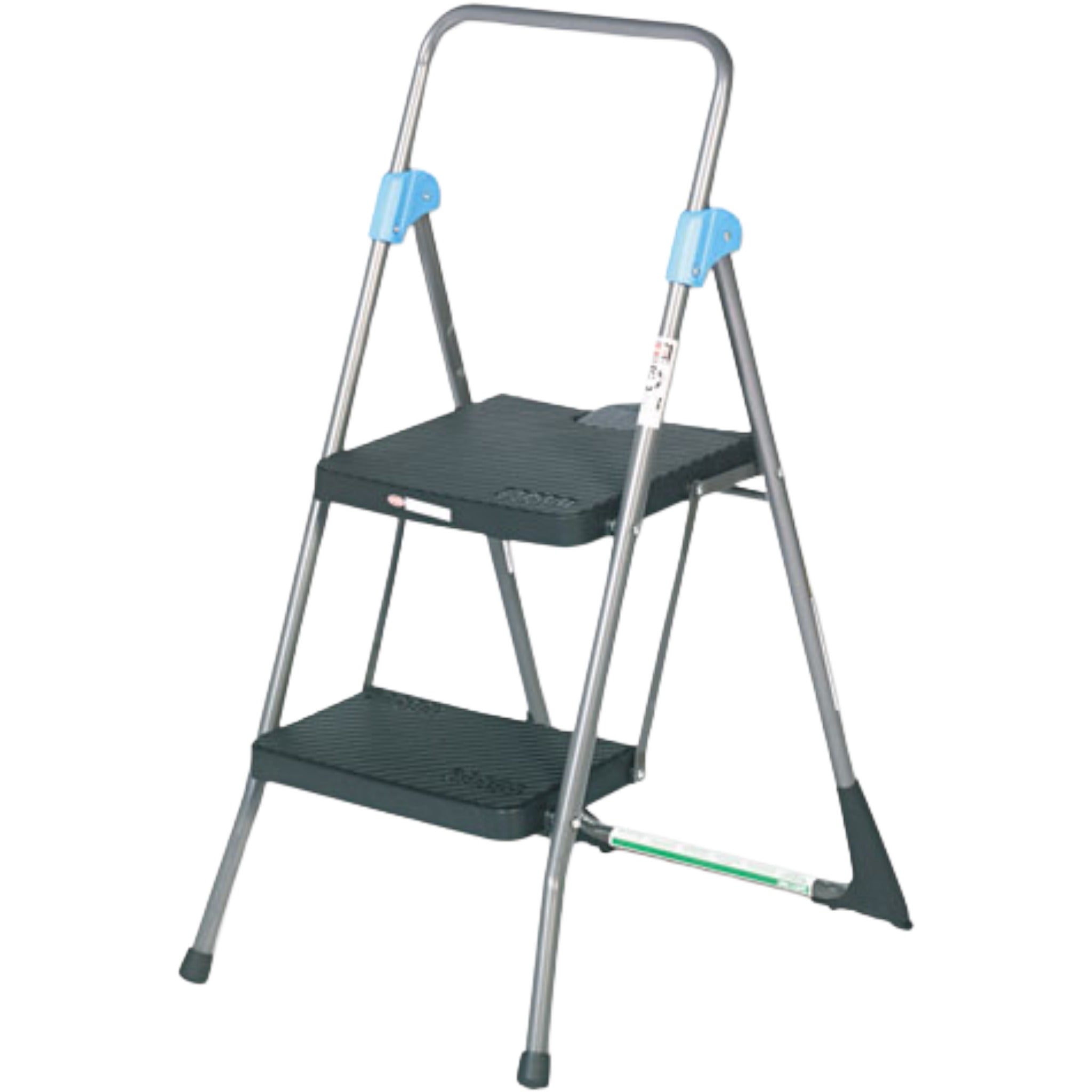Cosco 11829GGB Commercial 2-Step Folding Stool, 300 lb Capacity, Gray, 20.5 x 24.75 x 39.5, 1 Each