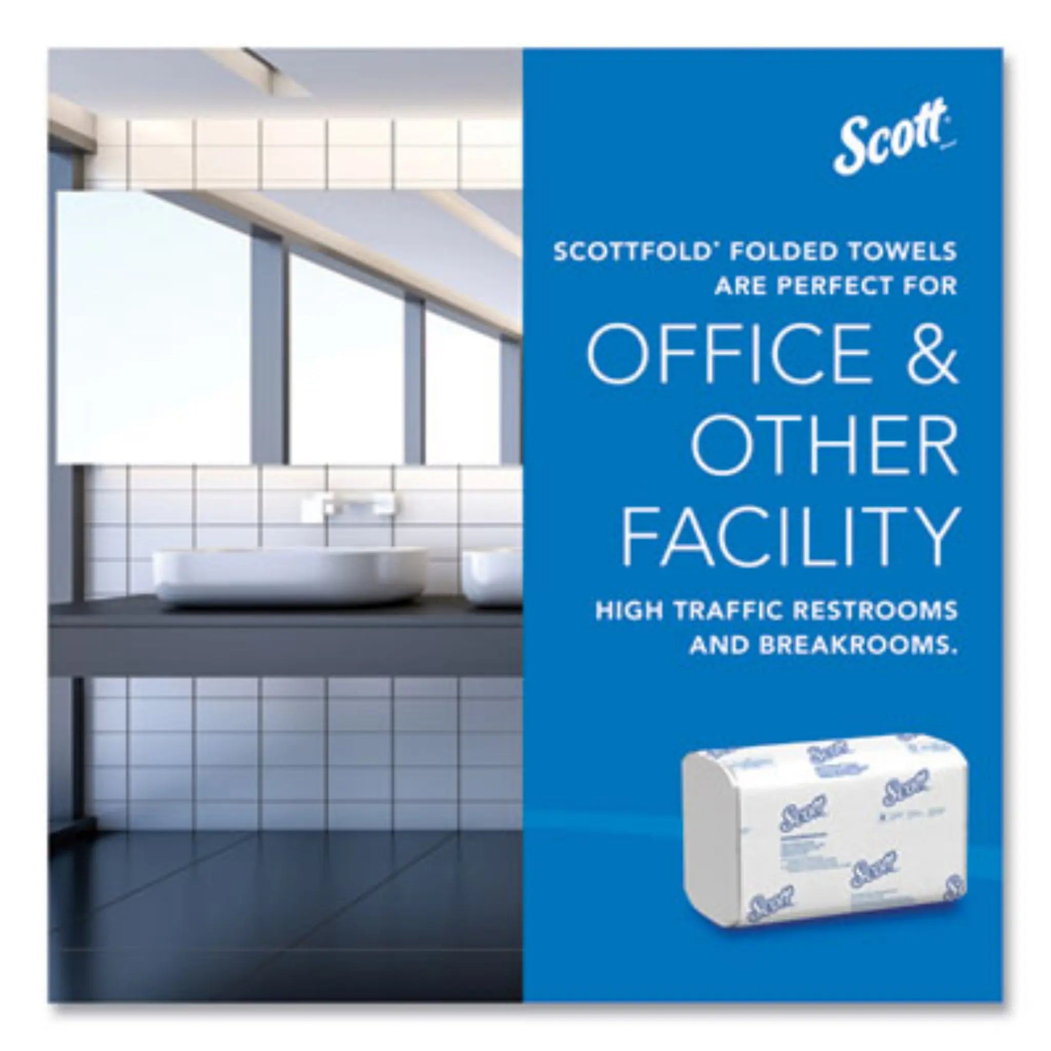 KIMBERLY-CLARK KCC01980 Pro Scottfold Towels, For Office & Other Facility