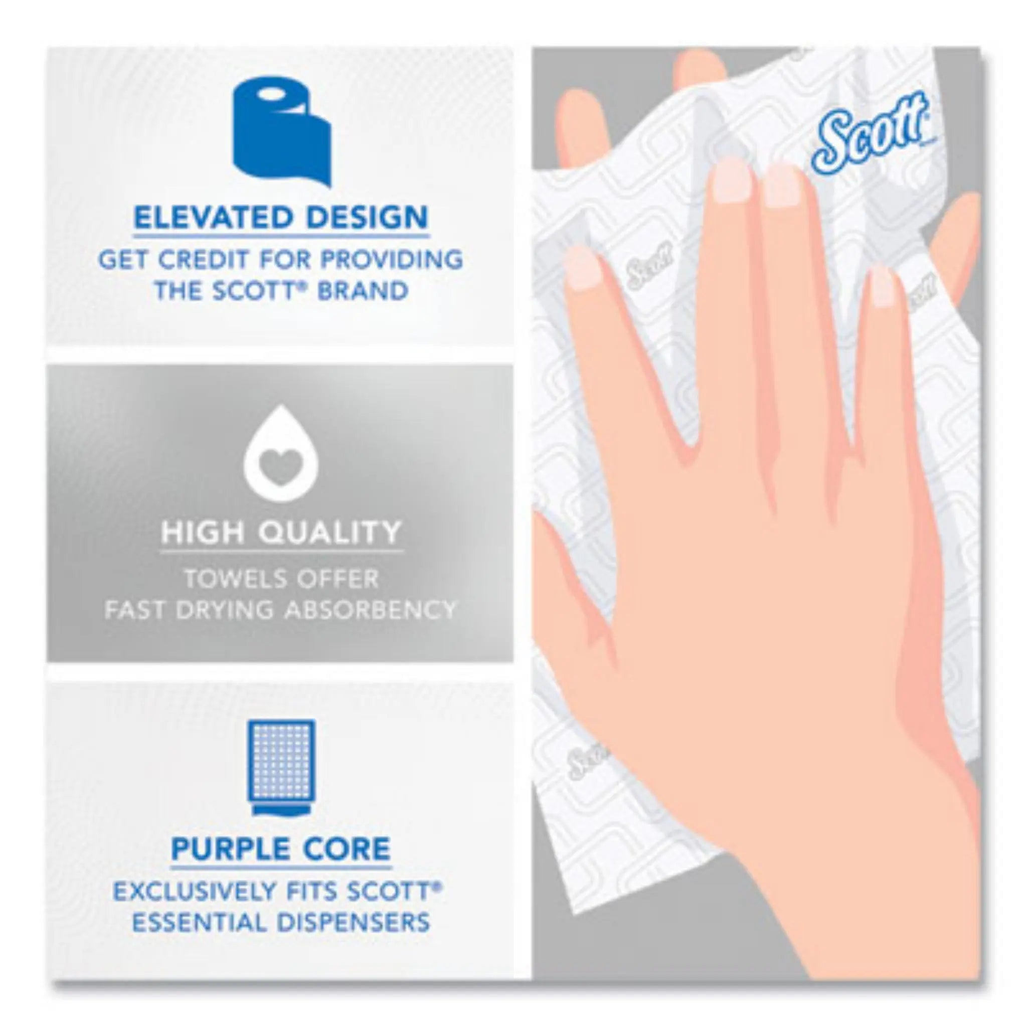 KIMBERLY-CLARK Scott 02001 Essential High Capacity Hard Roll Towel, High Quality