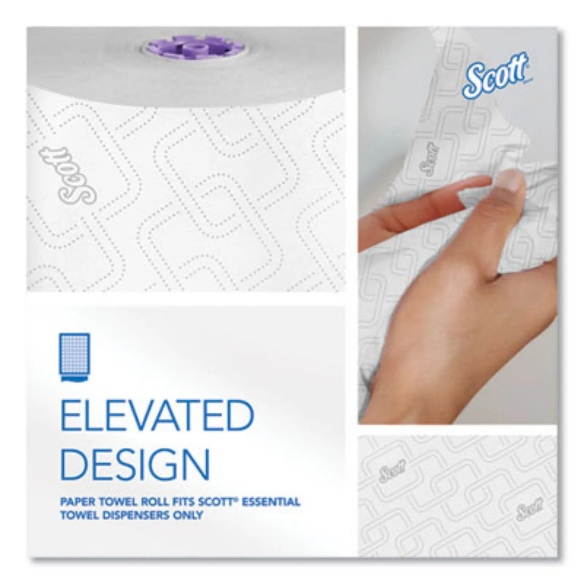 KIMBERLY-CLARK Scott 02001 Essential High Capacity Hard Roll Towel, Elevated Design
