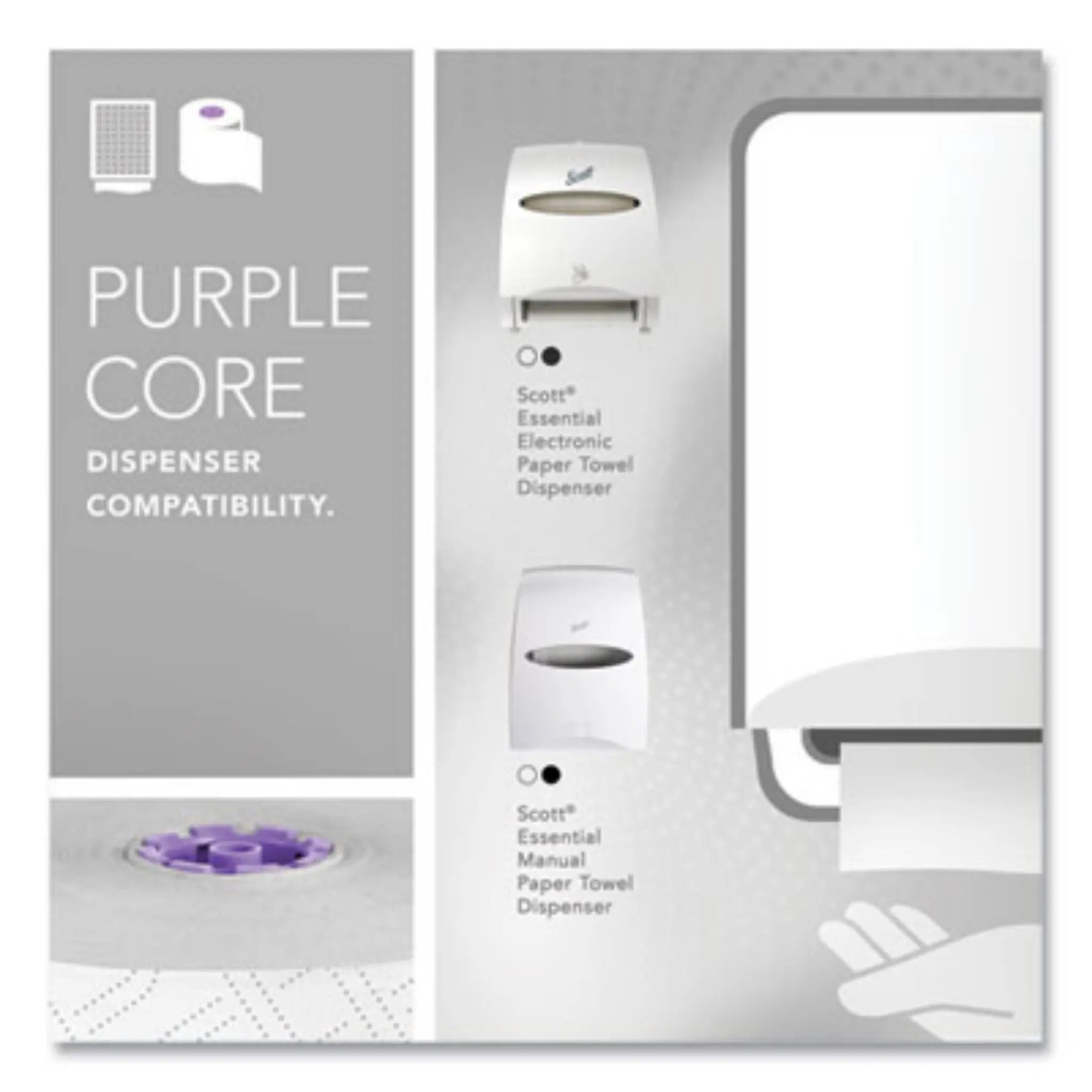KIMBERLY-CLARK Scott 02001 Essential High Capacity Hard Roll Towel, Purple Core