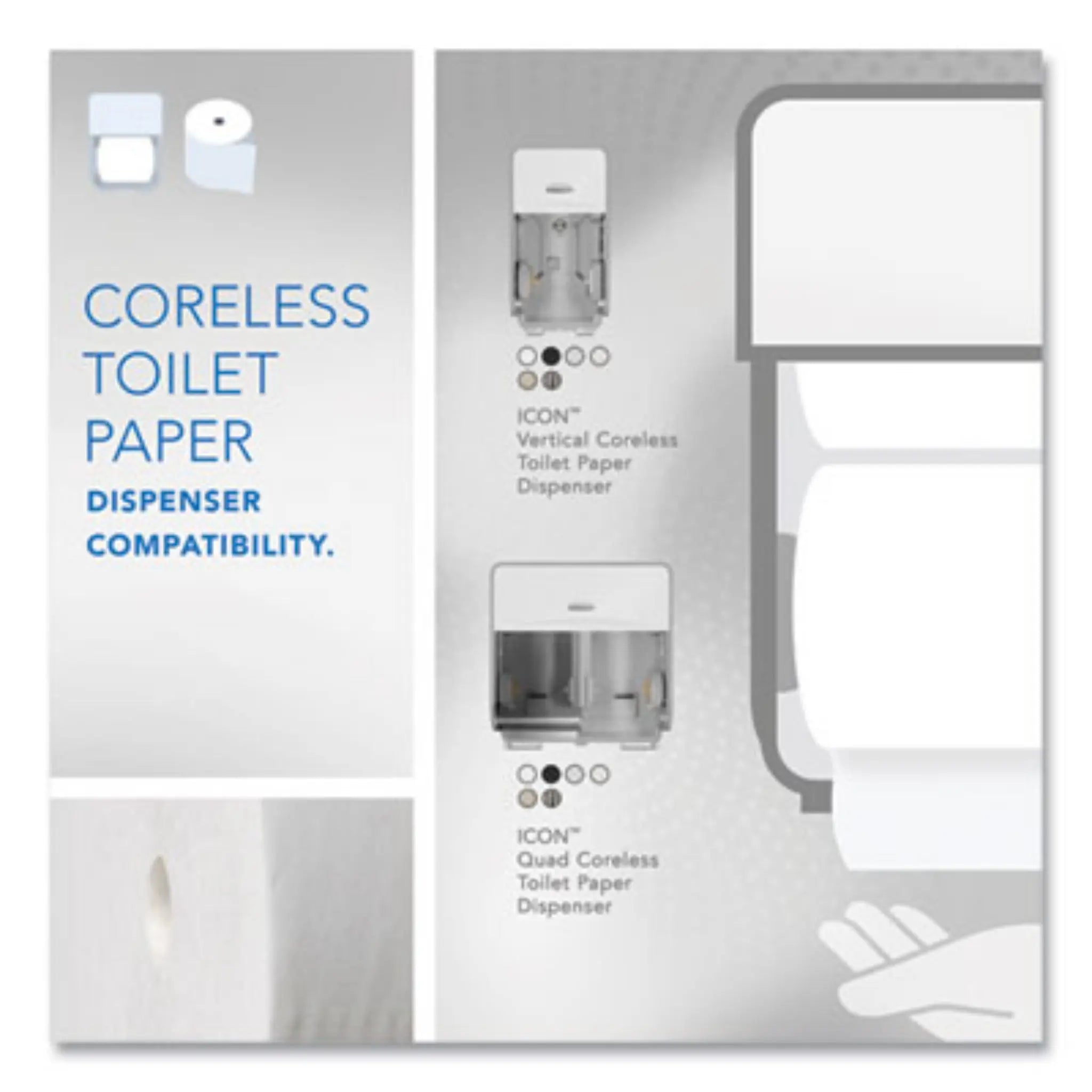 KIMBERLY-CLARK KCC04007 Essential Coreless SRB Bathroom Tissue, Dispenser Compatible