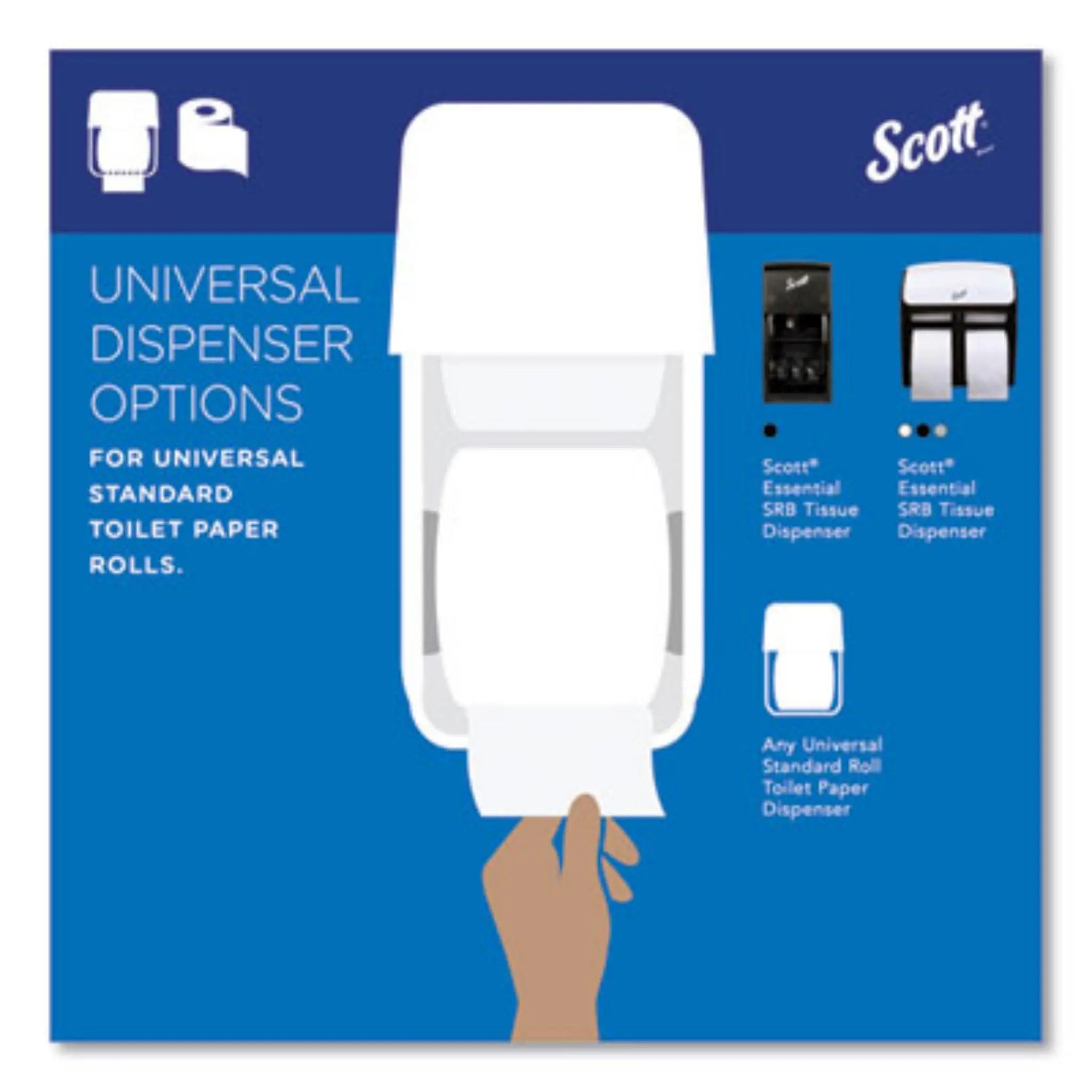 KIMBERLY-CLARK KCC04460 Essential Standard Roll Bathroom Tissue for Business, Universal Dispenser Options