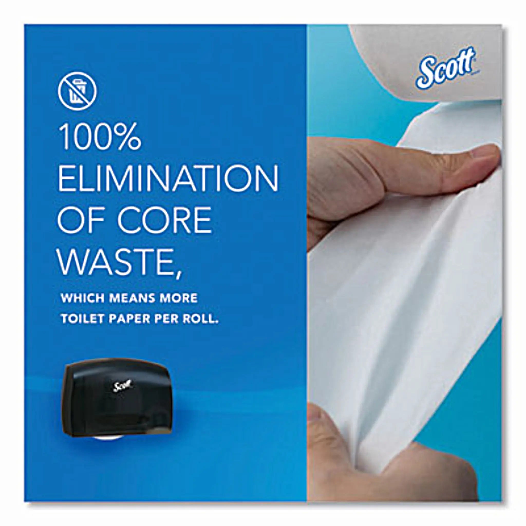 KIMBERLY CLARK Scott KCC09602 Essential Coreless Jumbo Roll Tissue Dispenser for Business, 100%