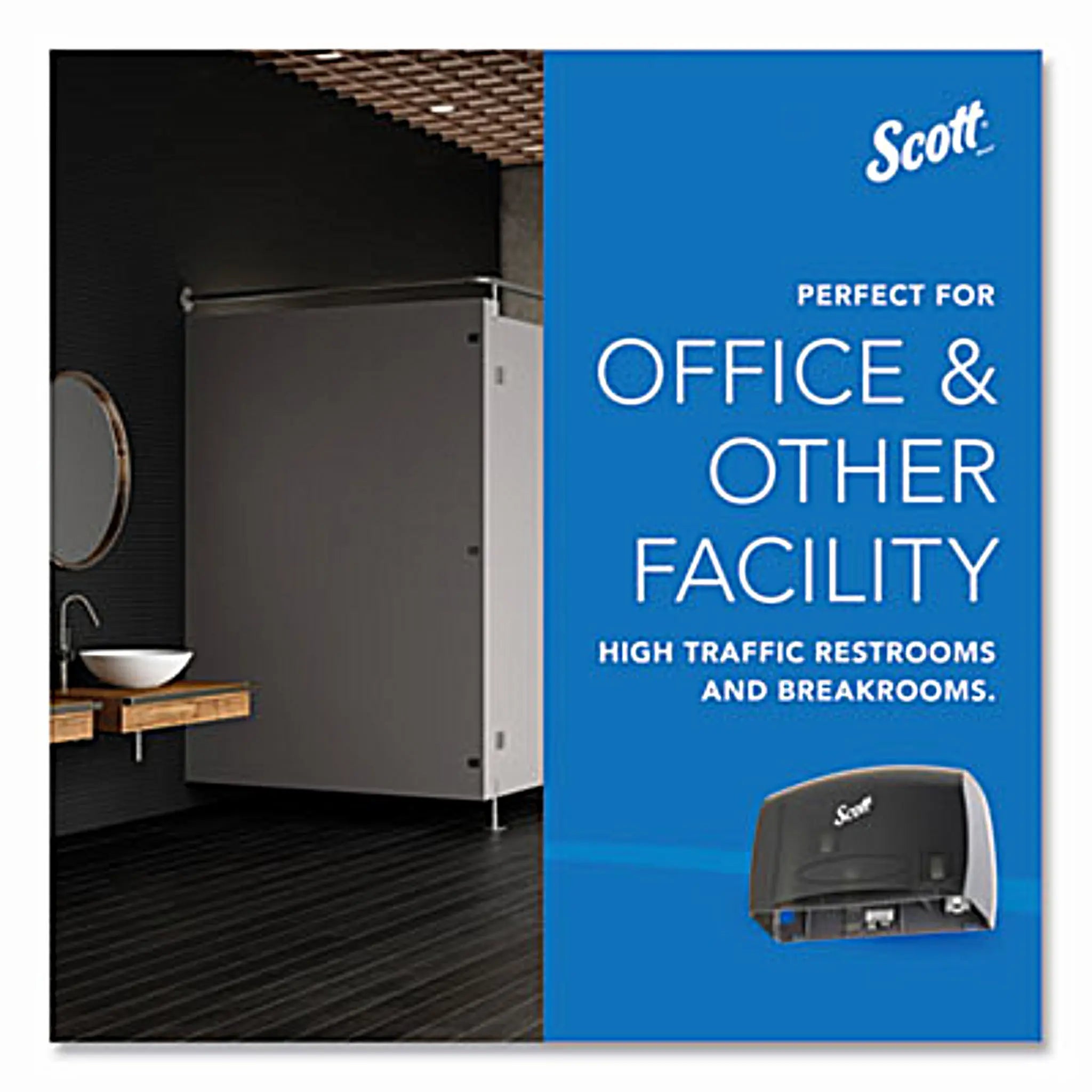 KIMBERLY CLARK Scott KCC09602 Essential Coreless Jumbo Roll Tissue Dispenser for Business, 14.25 x 6 x 9.75, Black, 1 Each