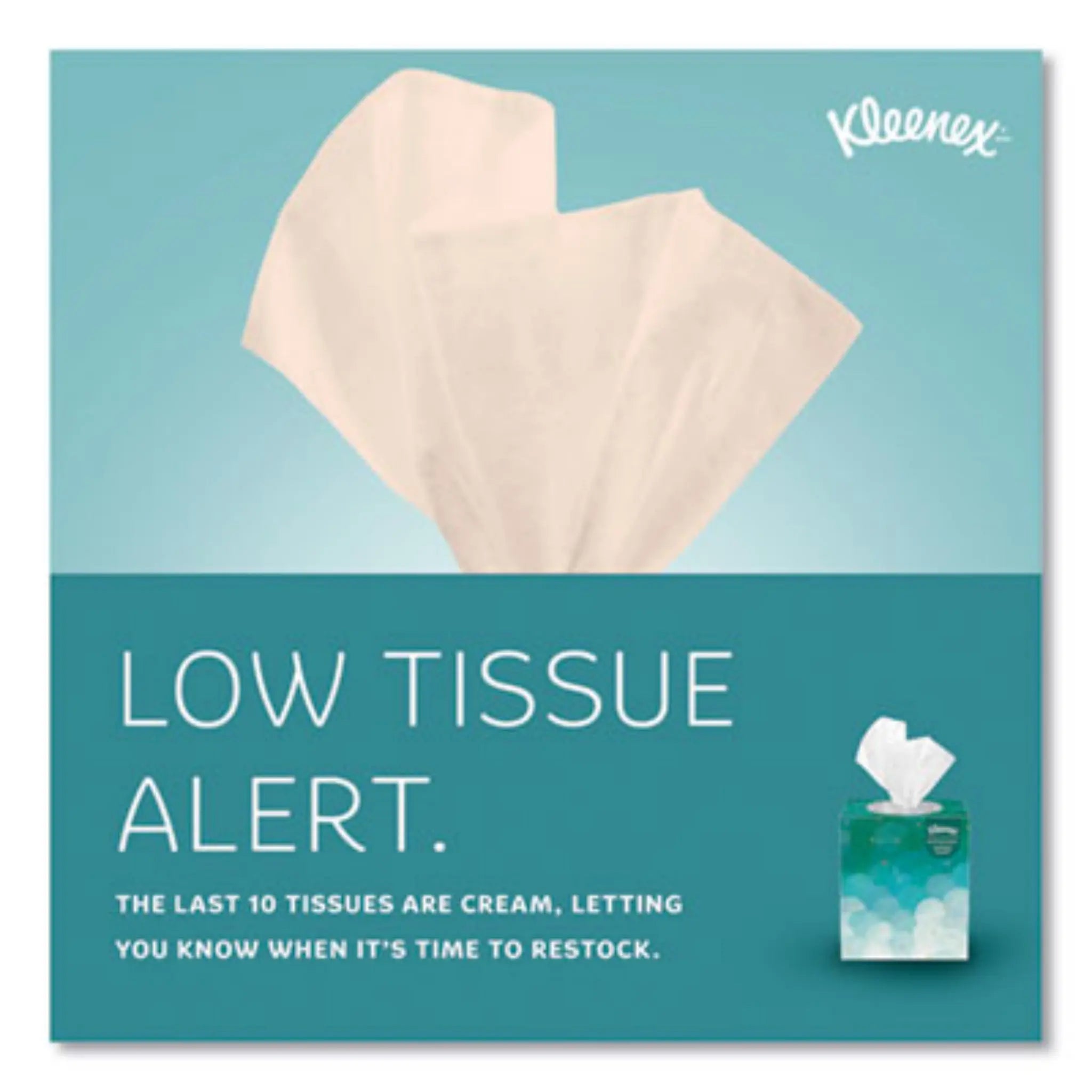 KIMBERLY-CLARK KCC21270BX Boutique White Facial Tissue, Low Tissue Alert