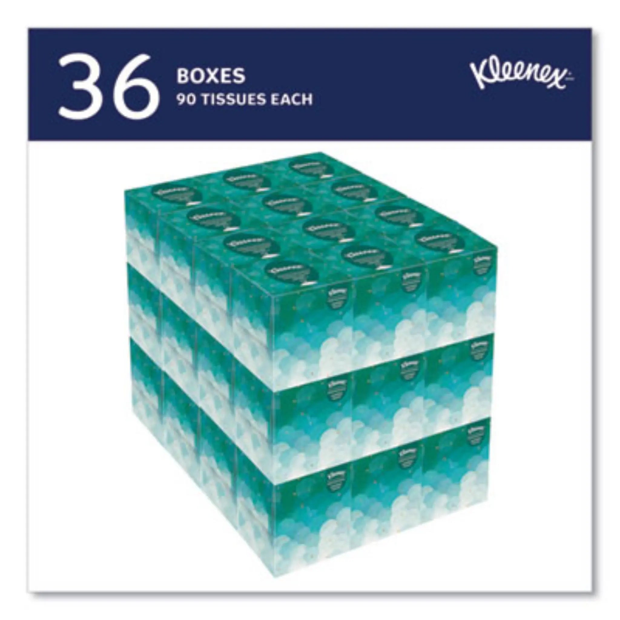KIMBERLY-CLARK Kleenex 21270CT Boutique White Facial Tissue for Business, 36 Boxes