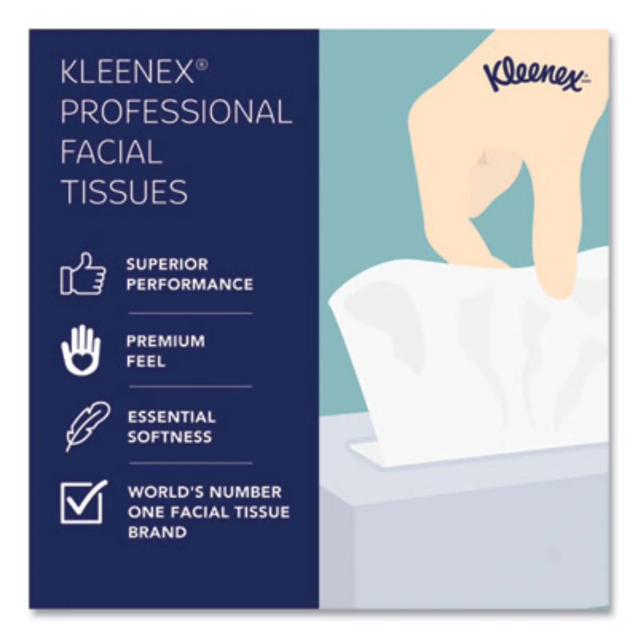 KIMBERLY-CLARK KCC21400BX White Facial Tissue for Business, Professional Facial Tissues