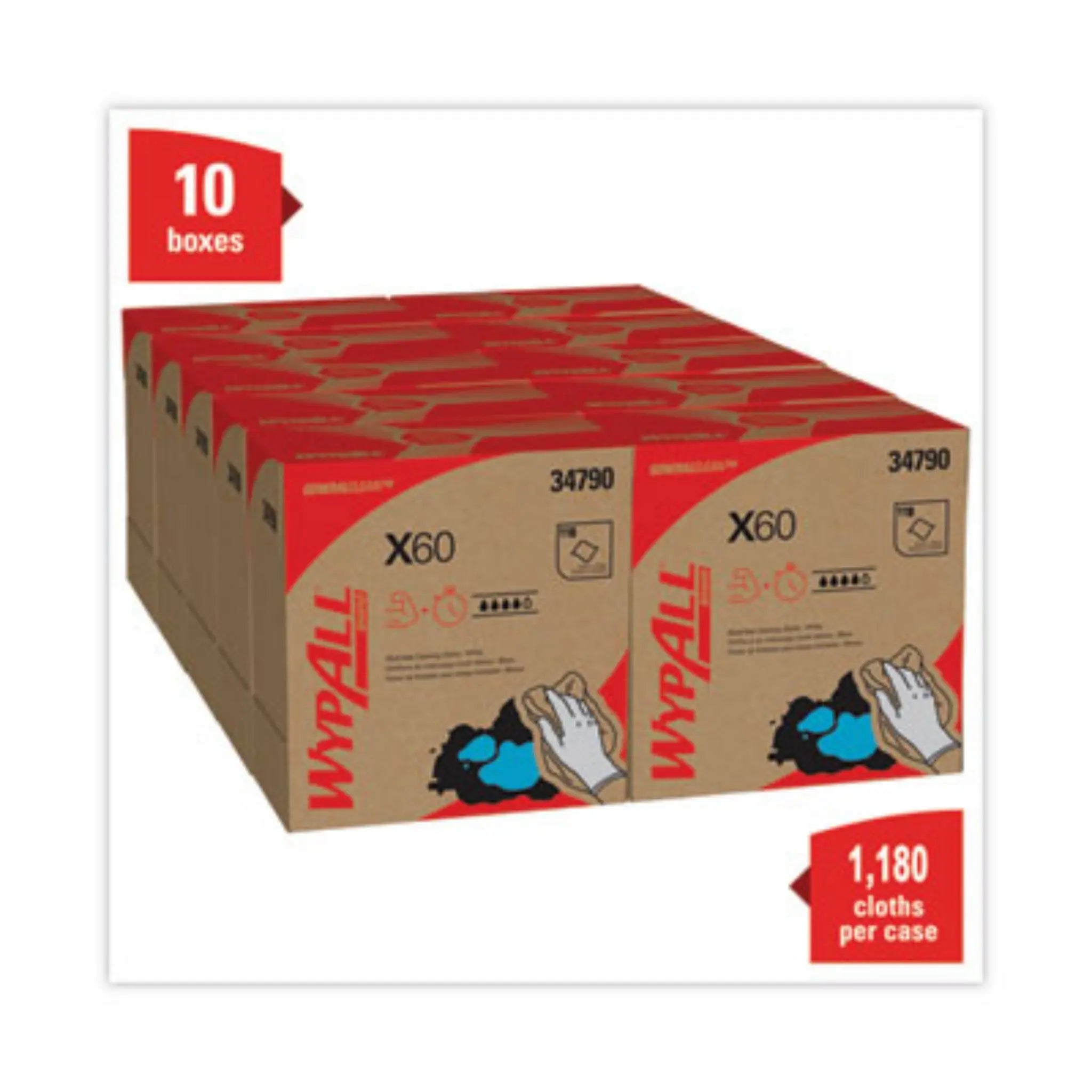 KIMBERLY-CLARK KCC34790CT General Clean X60 Cloths, POP-UP Box, 1180 Cloths/Case