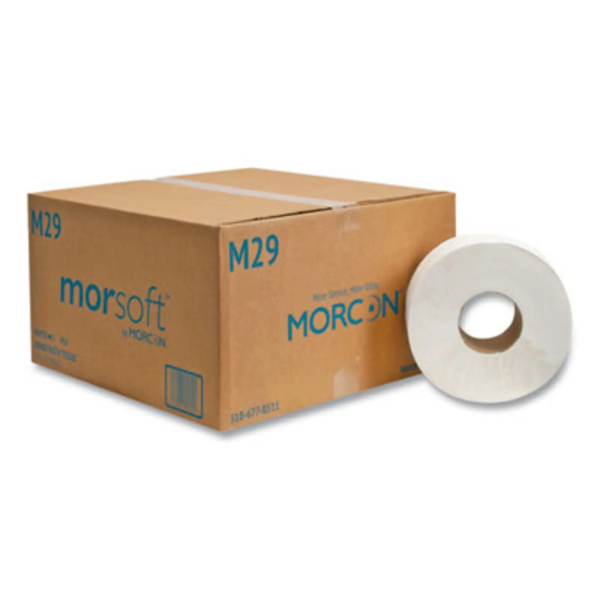 MORCON MOR29 Jumbo Bath Tissue, Septic Safe, 2-Ply, White, 3.3" x 700 ft, Carton of 12 Rolls