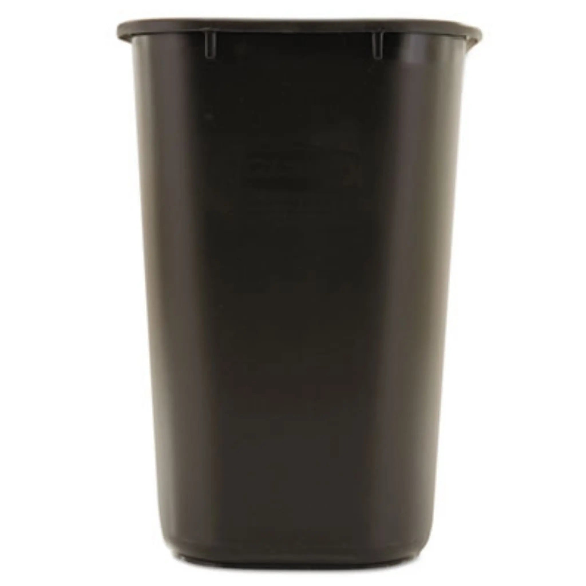 RUBBERMAID COMMERCIAL PROD. RCP295600BK Deskside Plastic Wastebasket, Front View