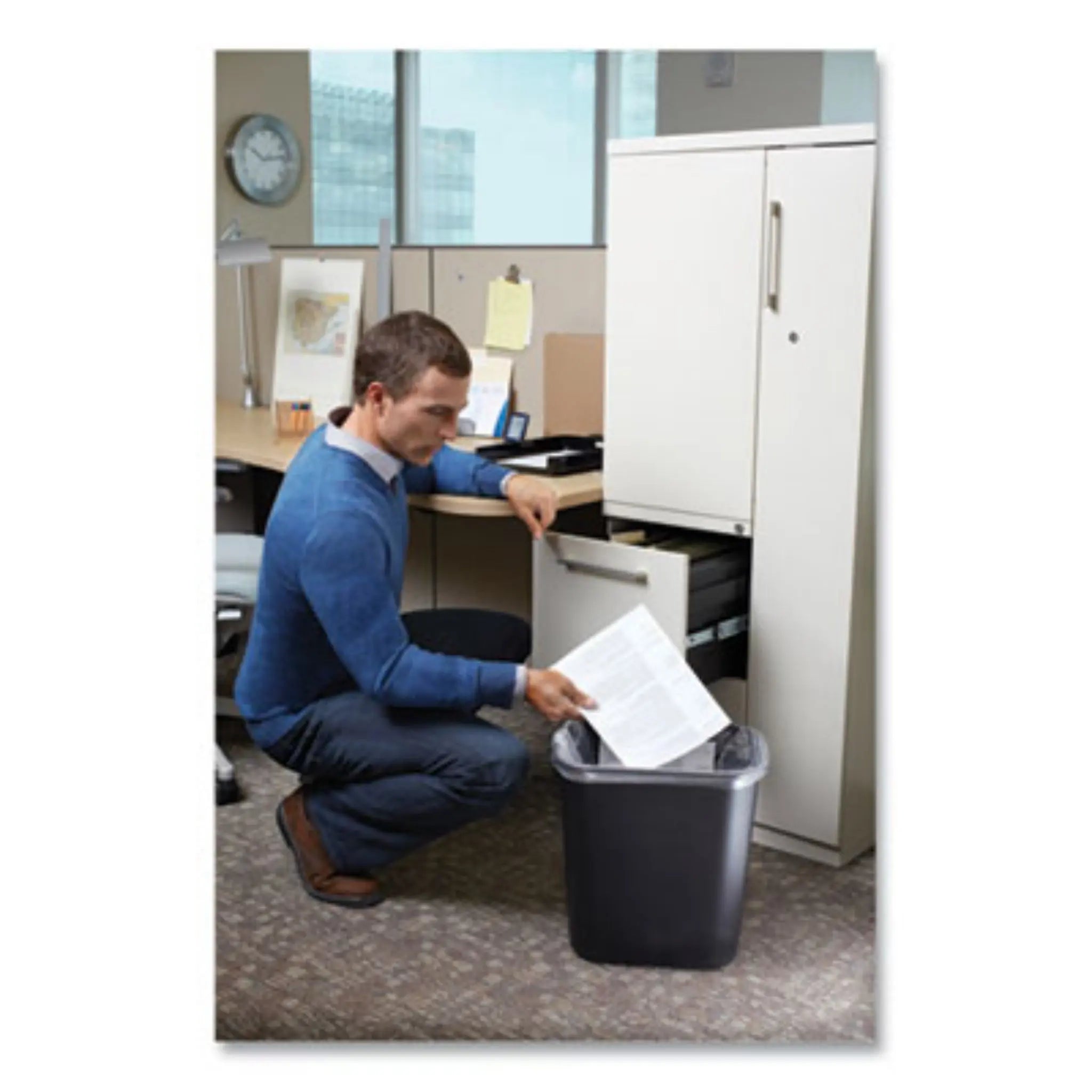 RUBBERMAID COMMERCIAL PROD. RCP295600BK Deskside Plastic Wastebasket, Office
