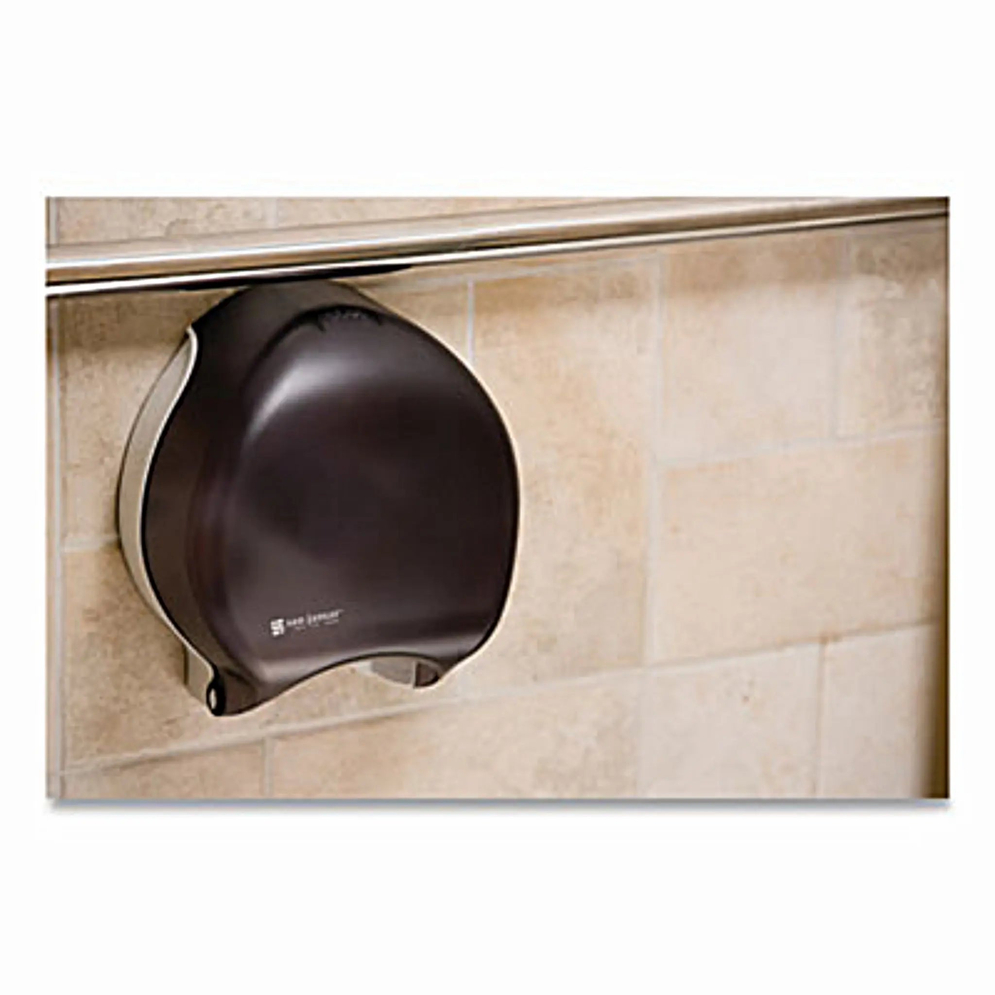 CFS Brands San Jamar SJMR2000TBK Single 9" Jumbo Bath Tissue Dispenser, Classic, 10.25 x 5.63 x 12, Transparent Black Pearl, 1 Each