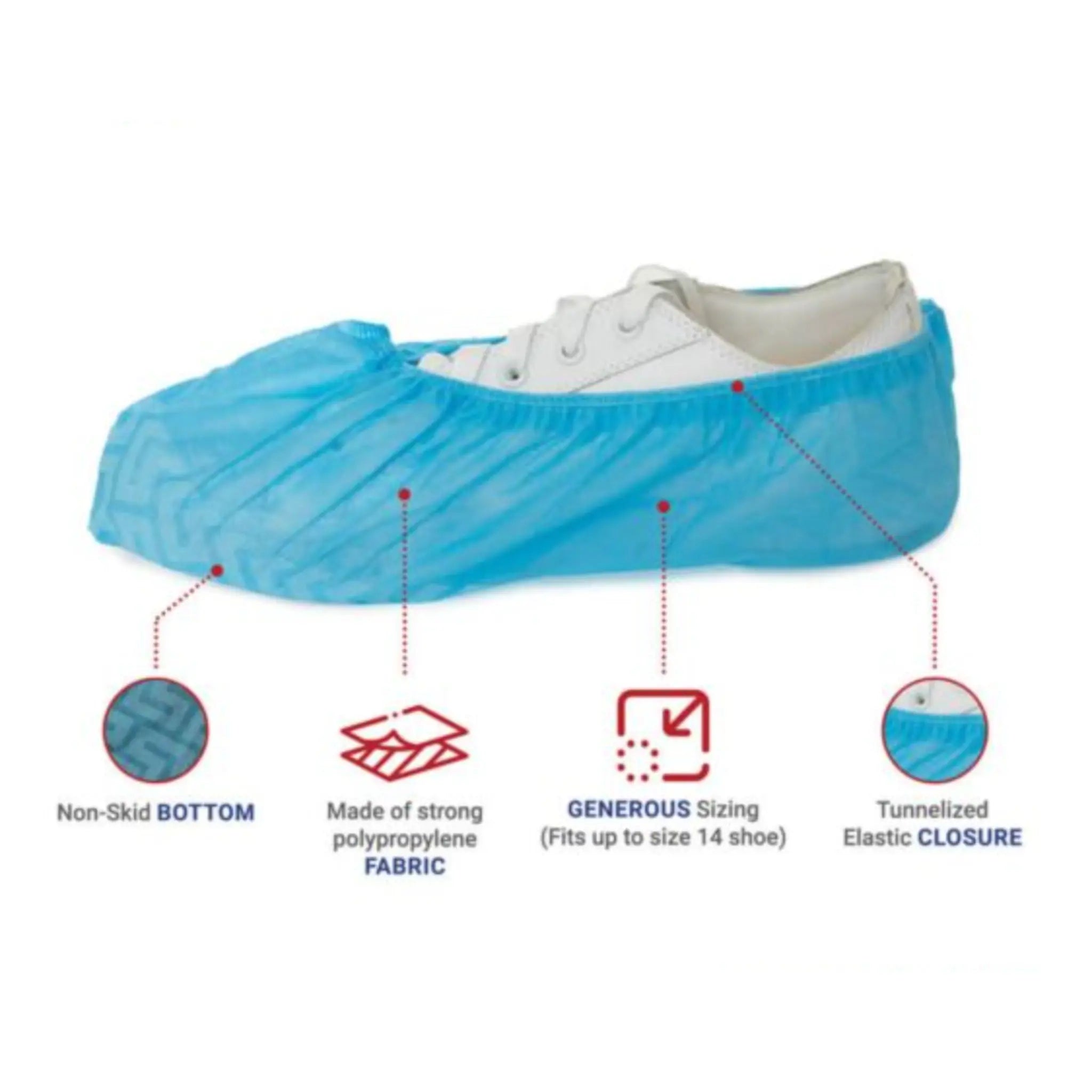 International EnviroGuard V3100-3XL Anti-Skid Shoe Cover, Blue, Universal, Case of 300
