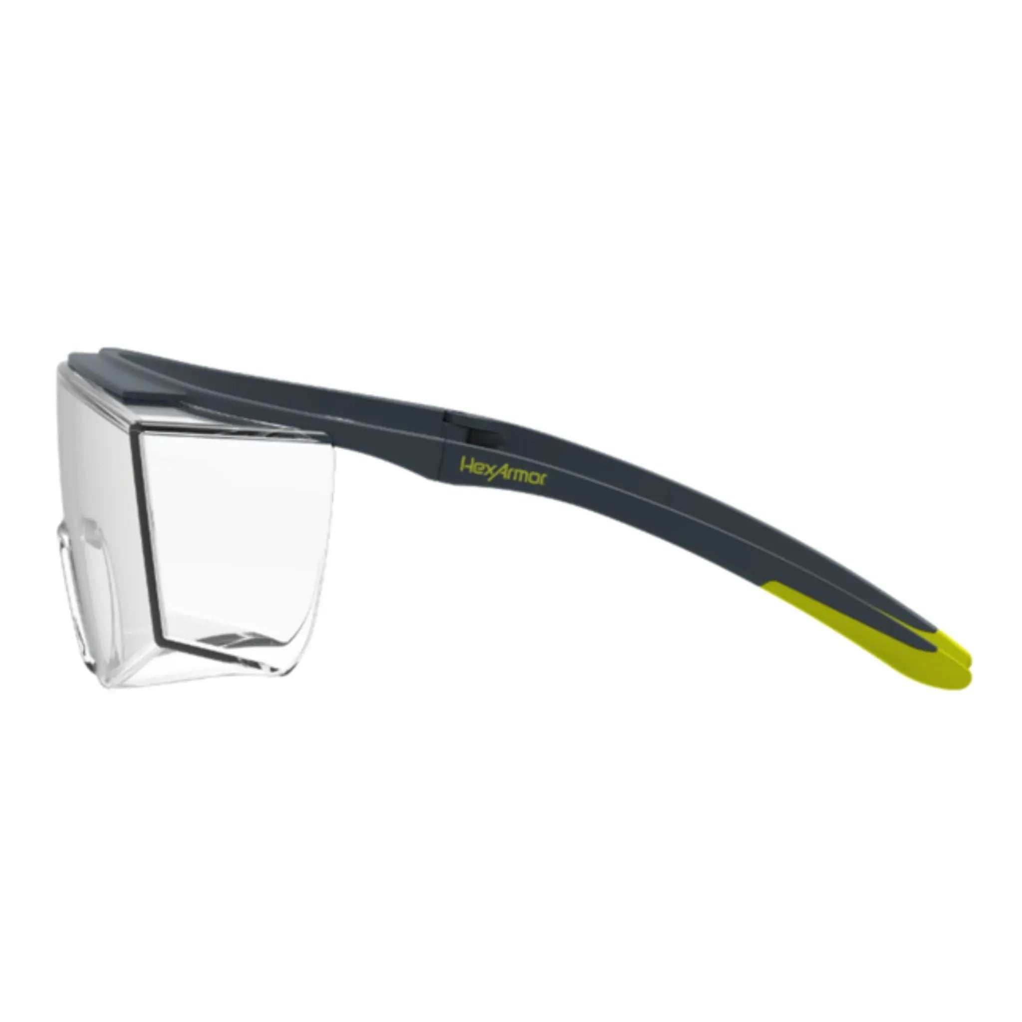 HEXARMOR LT250 Safety Glasses, OTG, TruShield Lens, Clear, Left Side View