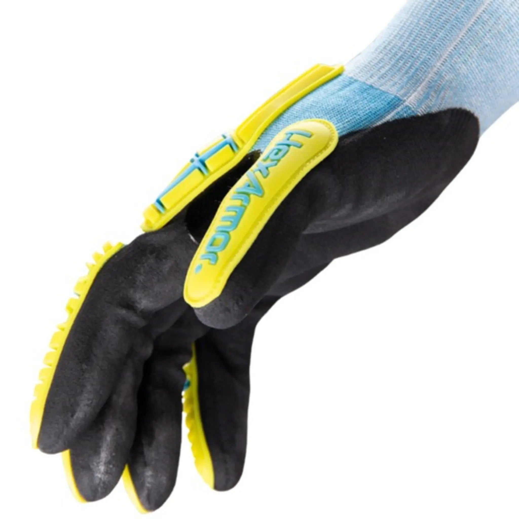 HexArmor Helix Core 3010 15-Gauge HPPE Steel Fiberglass Polyester Blend with PrimeFoam Nitrile Palm Coating Work Gloves, Side