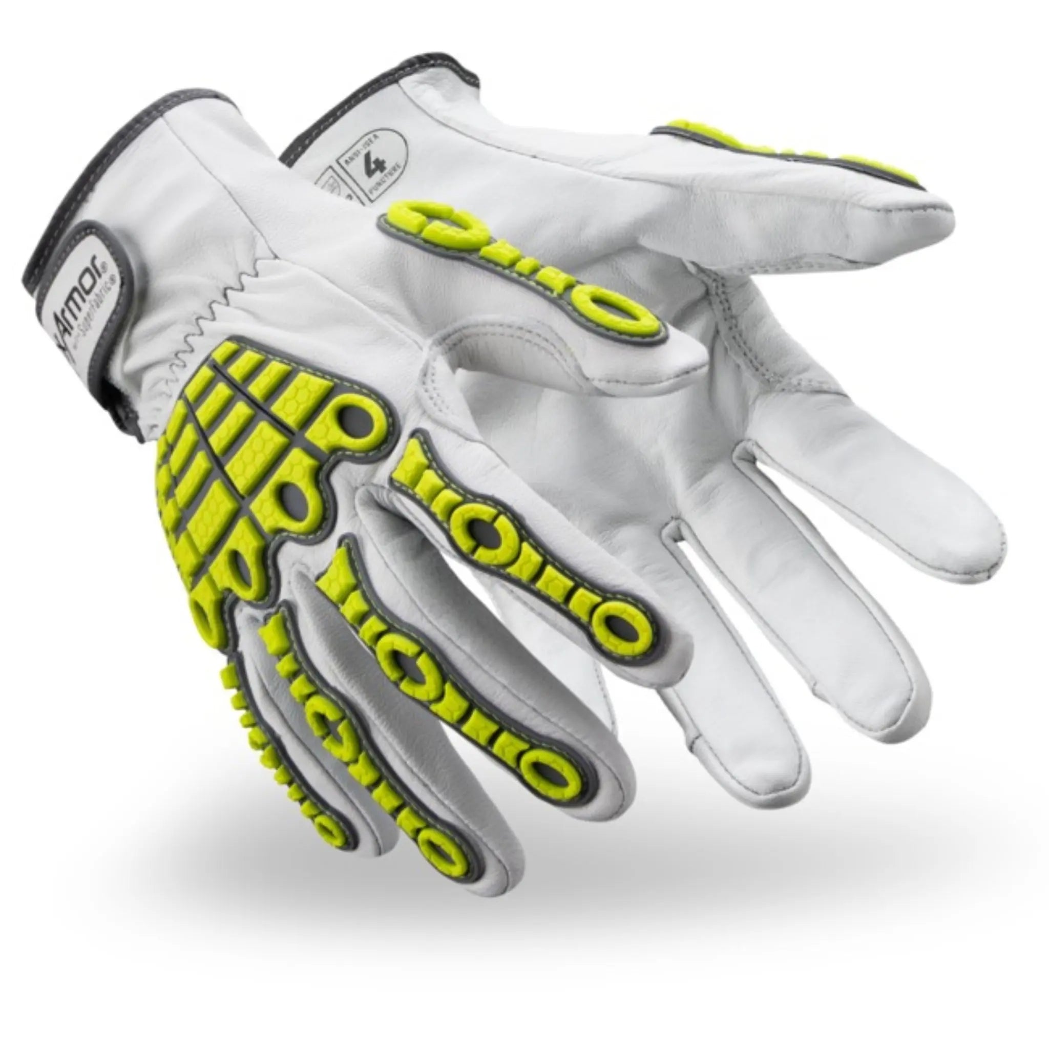 HexArmor Chrome Series 4080 Mechanics Gloves, White, 1 Pair, Main Image