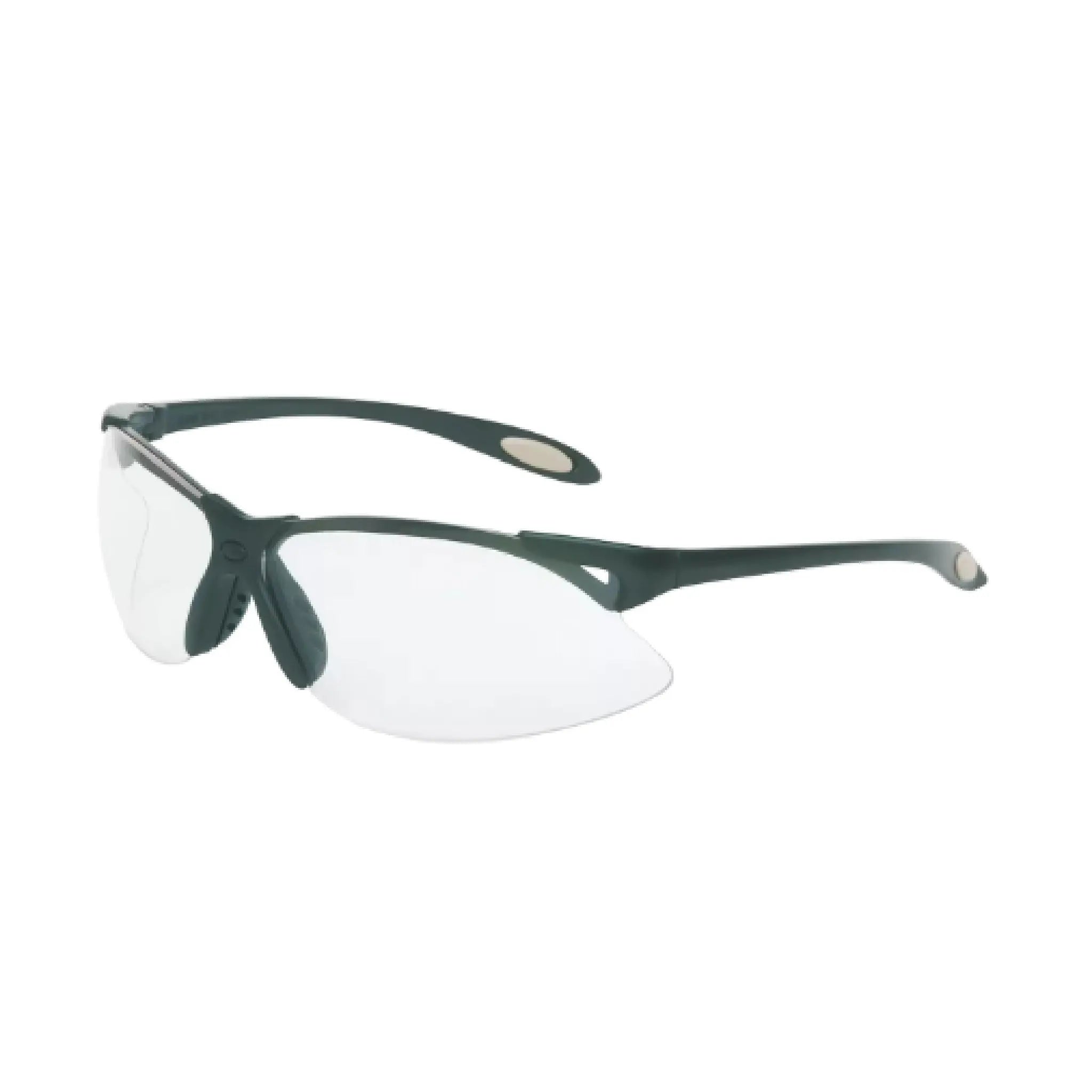 Honeywell UVEX A901 Semi-Rimless Black Safety Glasses, Black Frame, Clear Anti-Fog Lens, 1 Each