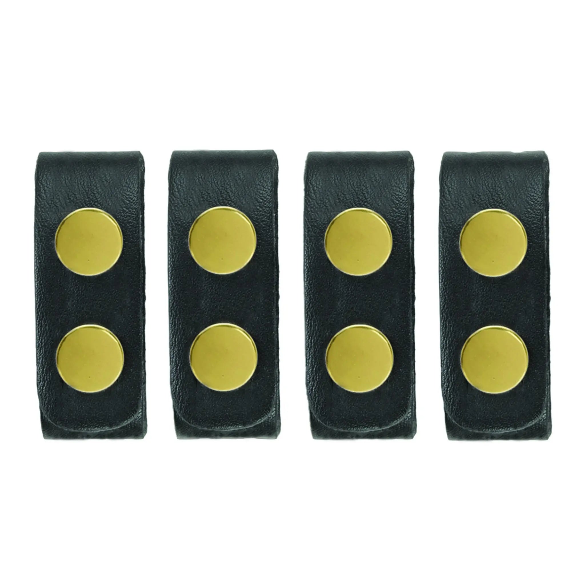 Hero's Pride AIRTEK 1499PA Belt Keepers, 15/16, Fits 2.25" Belt, Plain, Brass Snaps, Black, Standard, Pack of 4, Main Image