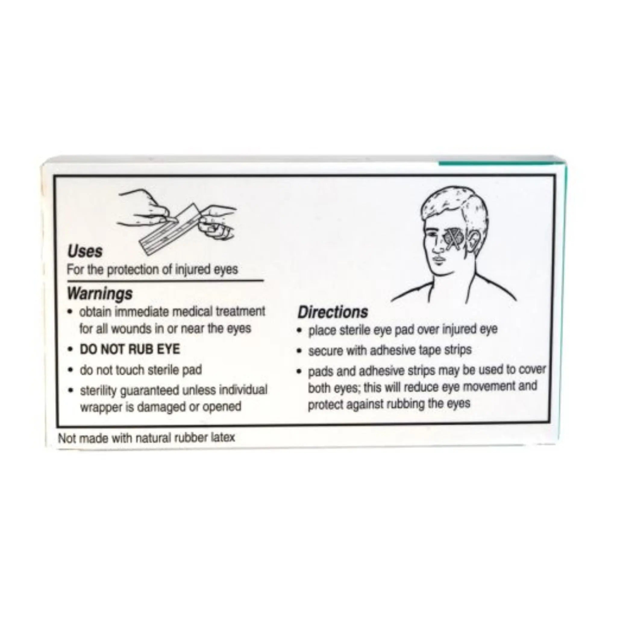 Hart Health 0270 Eye Pads, Oval with Adhesive Strips, Sterile, 4 per unit, Back View