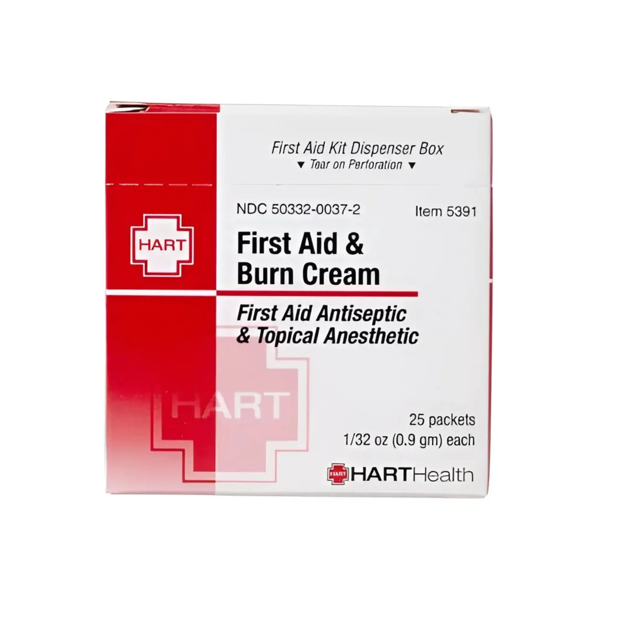 Hart Health 5391 First Aid & Burn Cream, 0.9-gram packet, Box of 25, Main Image