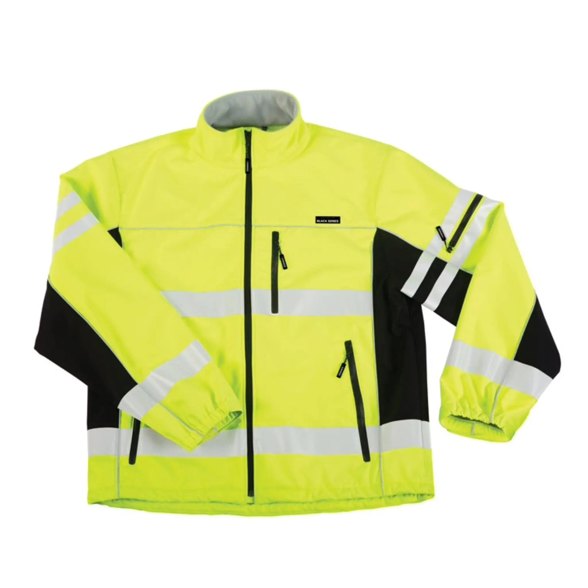 Kishigo JS137 Premium Black Series Soft Shell Jacket, Type R, Class 3, Lime, 1 Each