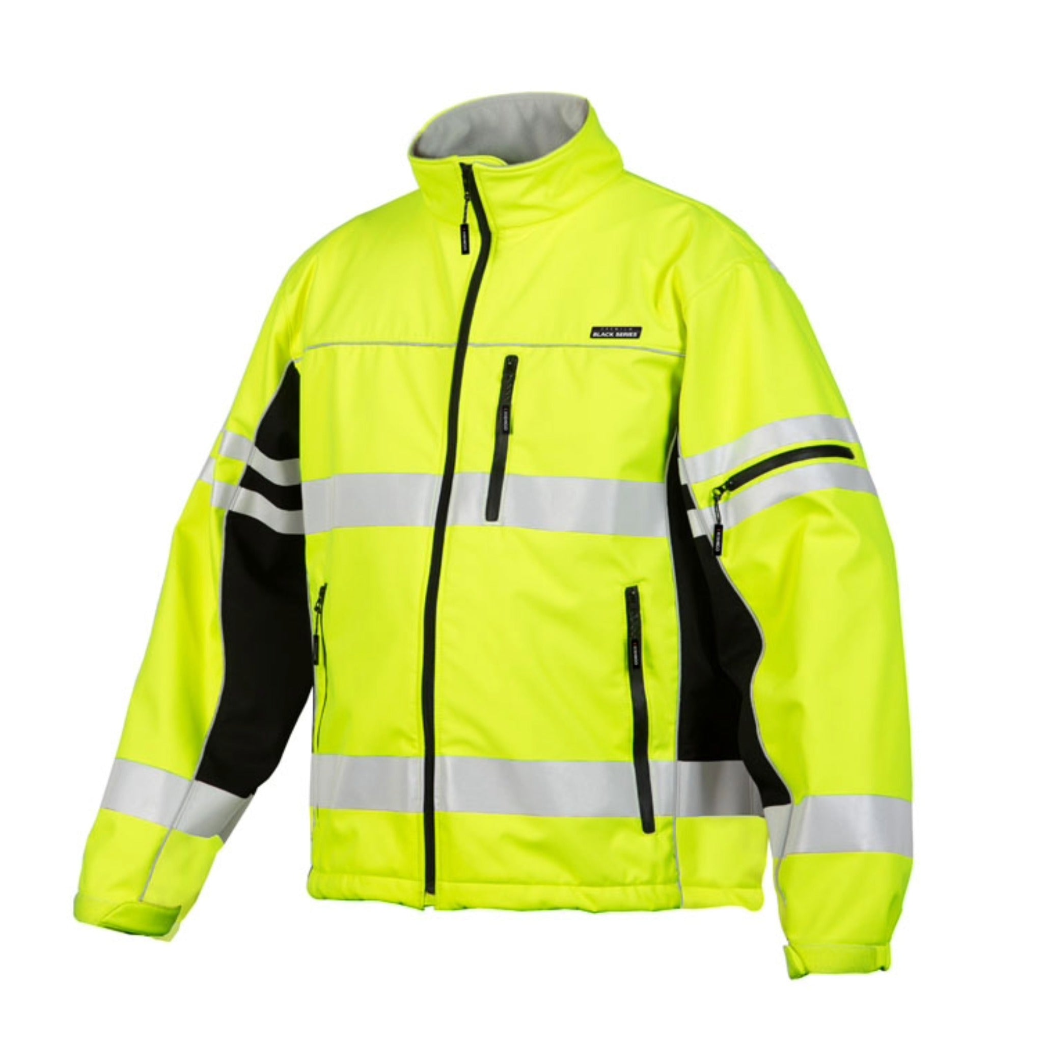 Kishigo JS137 Premium Black Series Soft Shell Jacket, Type R, Class 3, Lime, 1 Each