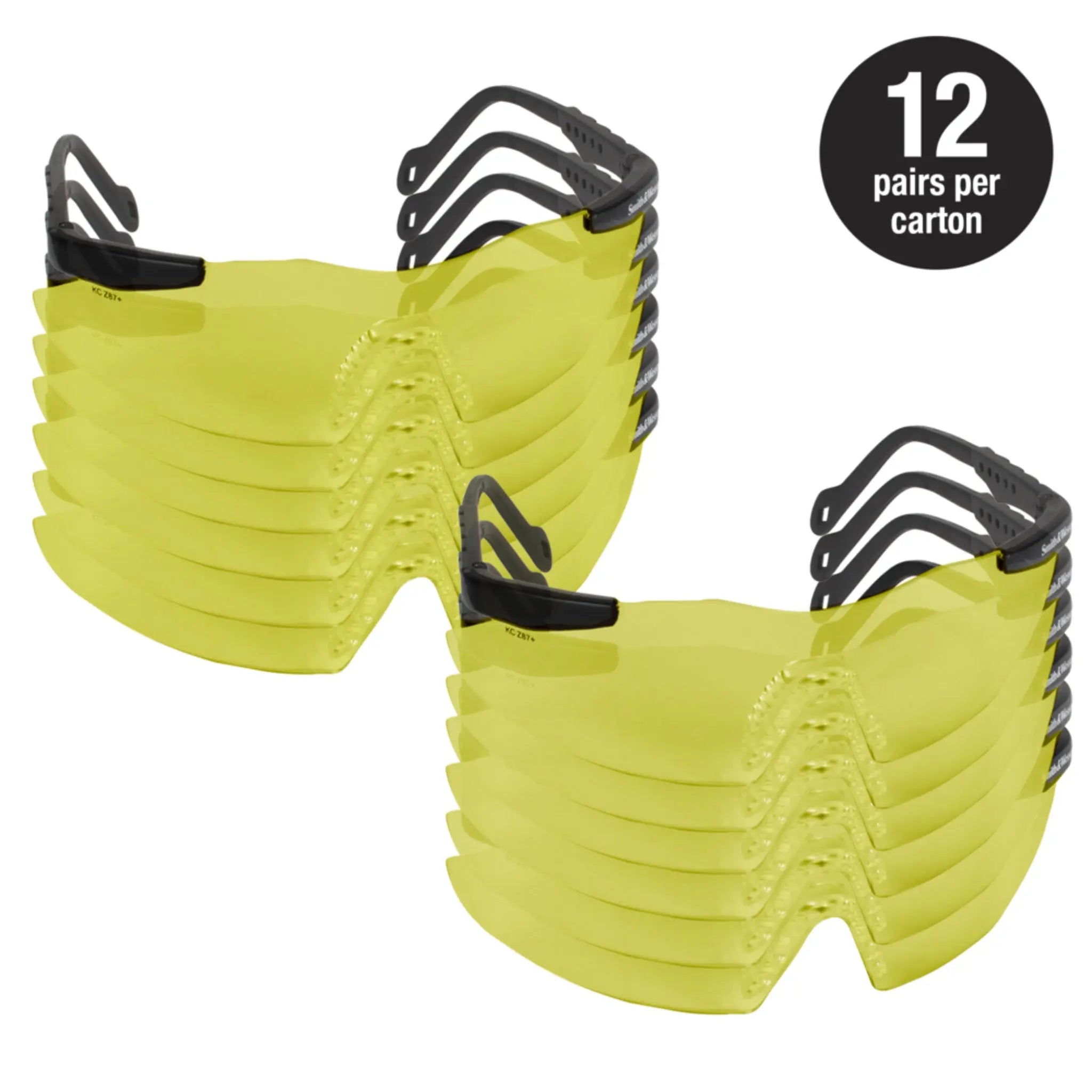 KIMBERLY-CLARK Jackson Safety 19826 Smith & Wesson Magnum Safety Glasses With Amber Lens, Case of 12_Front_View_12_Pairs