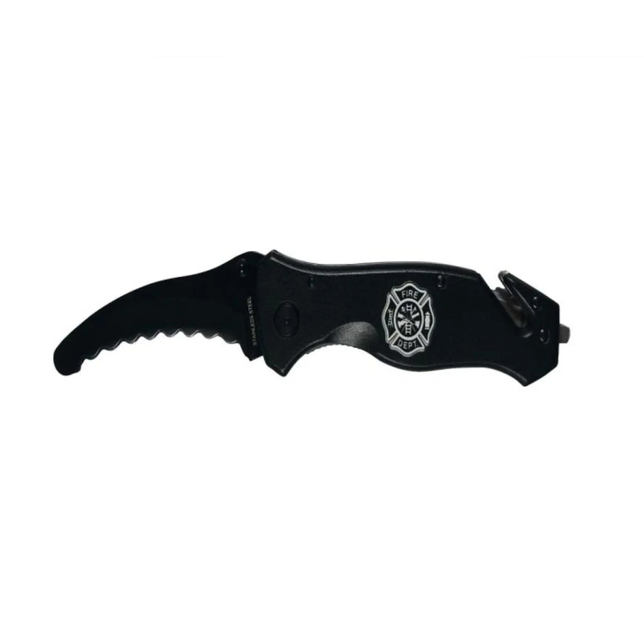 EMI 432 The Rescuer Emergency Knife, Fire Department Emblem, Black, One Size, 1 Each