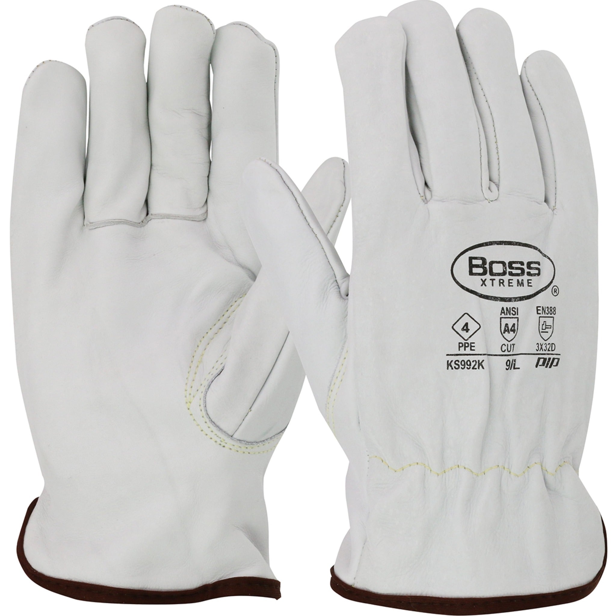 PIP Boss Xtreme KS992K AR Top Grain Cowhide Leather Drivers Glove with Para-Aramid Lining-Main_Image