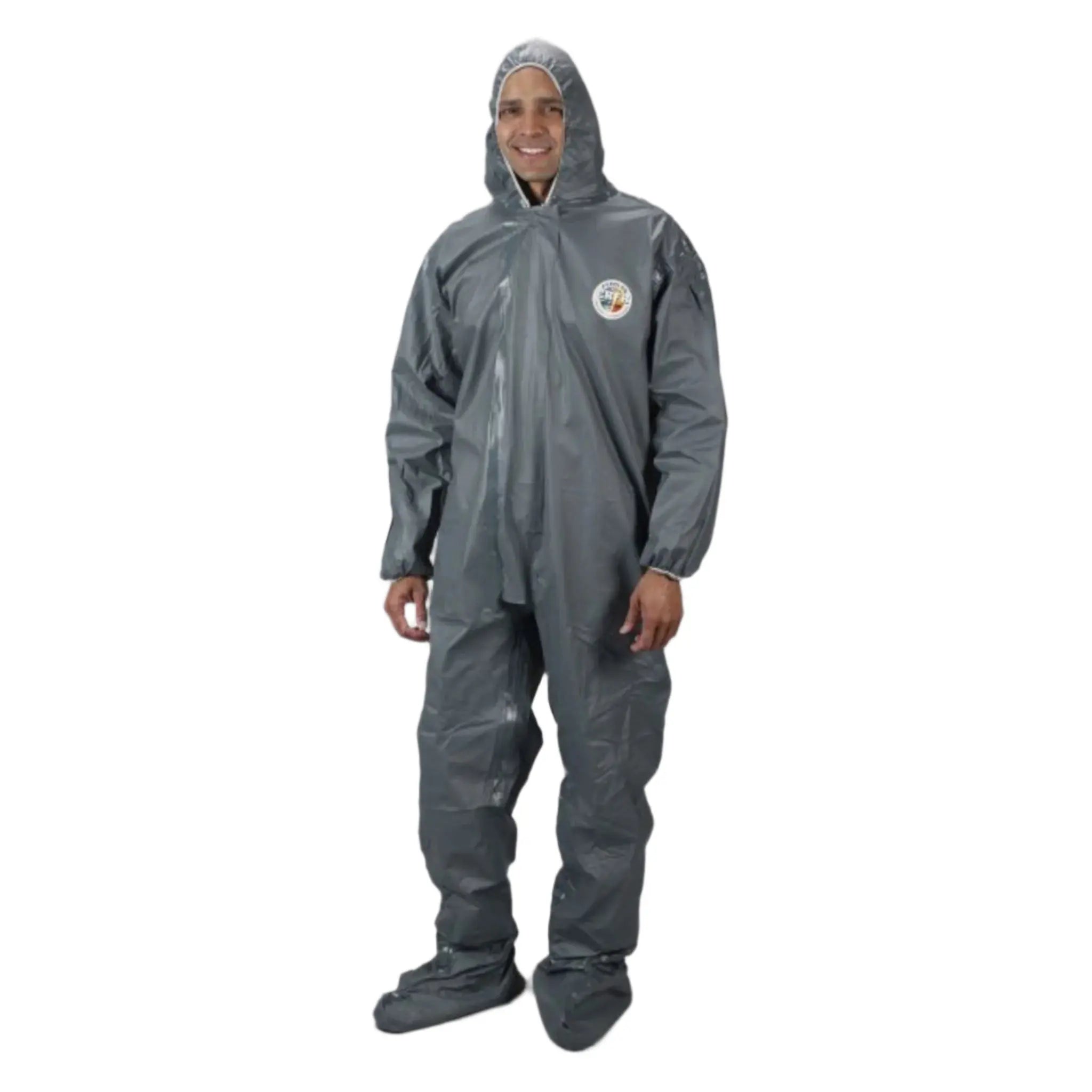 Lakeland Pyrolon 51150 CRFR Coverall with Hood and Attached Boots, Gray, Case of 6, Image 2