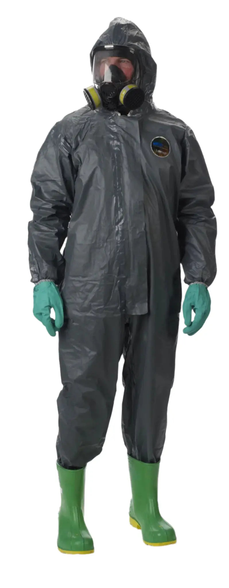 Lakeland Pyrolon 51150 CRFR Coverall with Hood and Attached Boots, Gray, Case of 6, Image 2