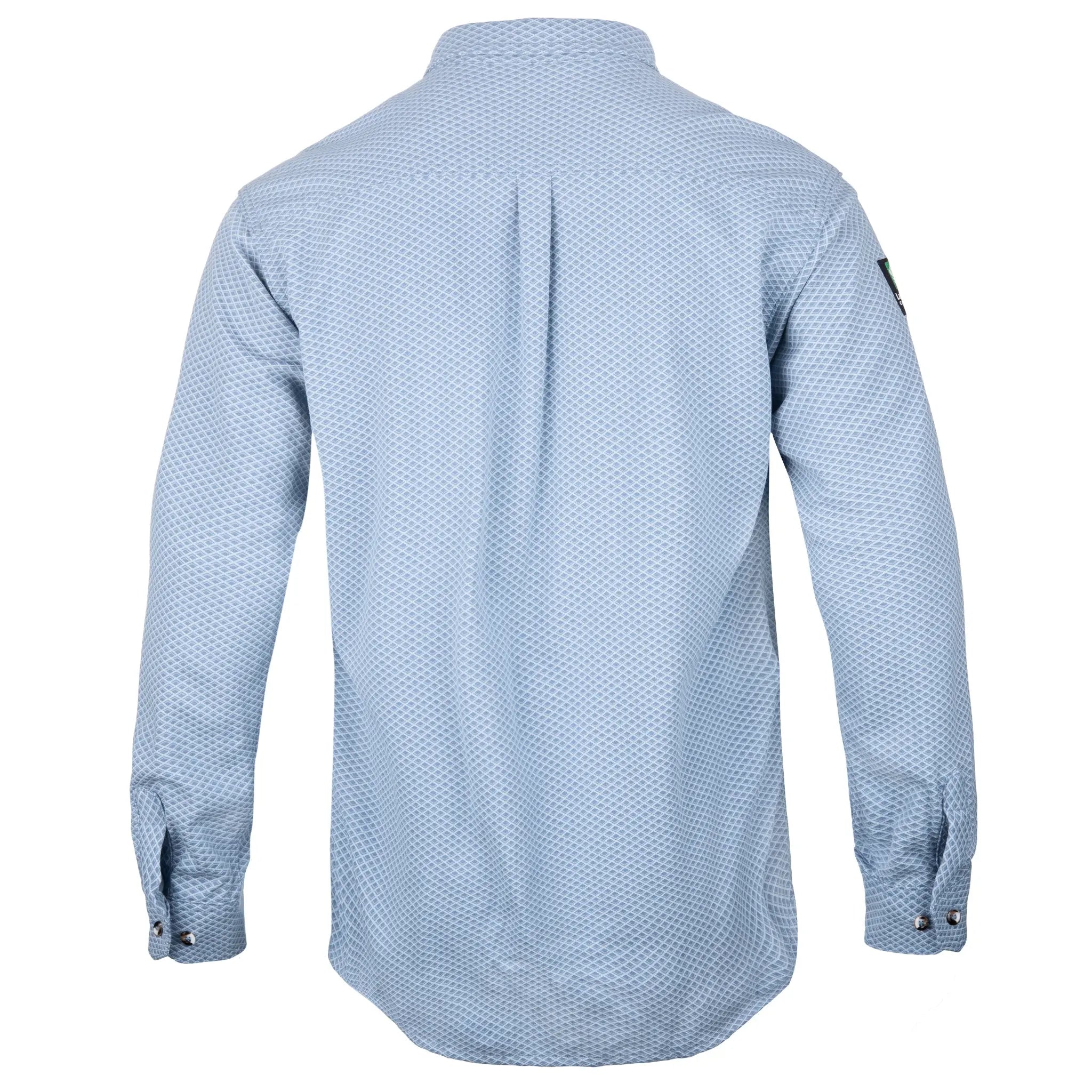 Lakeland ISHATP09 FR Button Up Shirt, Light Blue Print, 1 Each, Back View