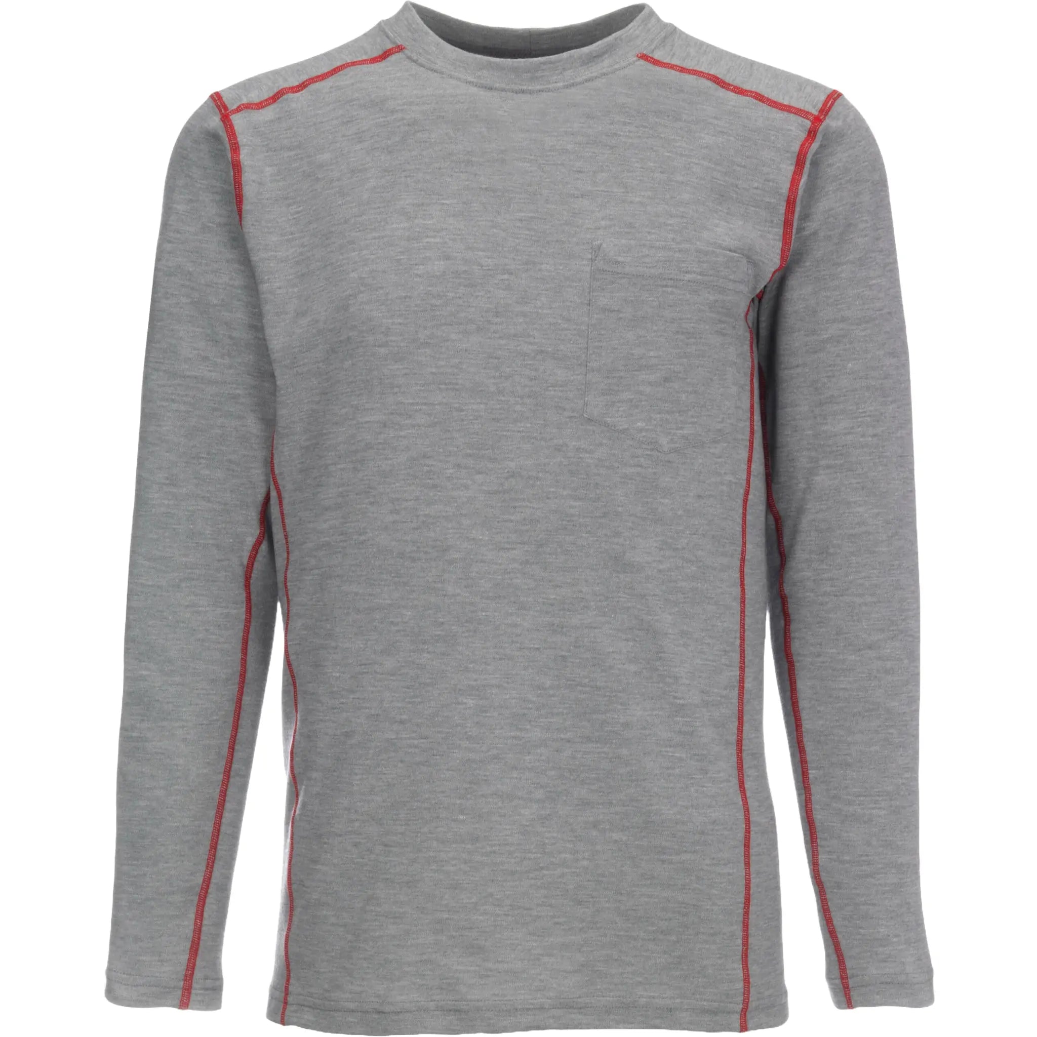 LAKELAND LSCAT06 FR Knit Long Sleeve Crew Shirt, Gray, 1 Each