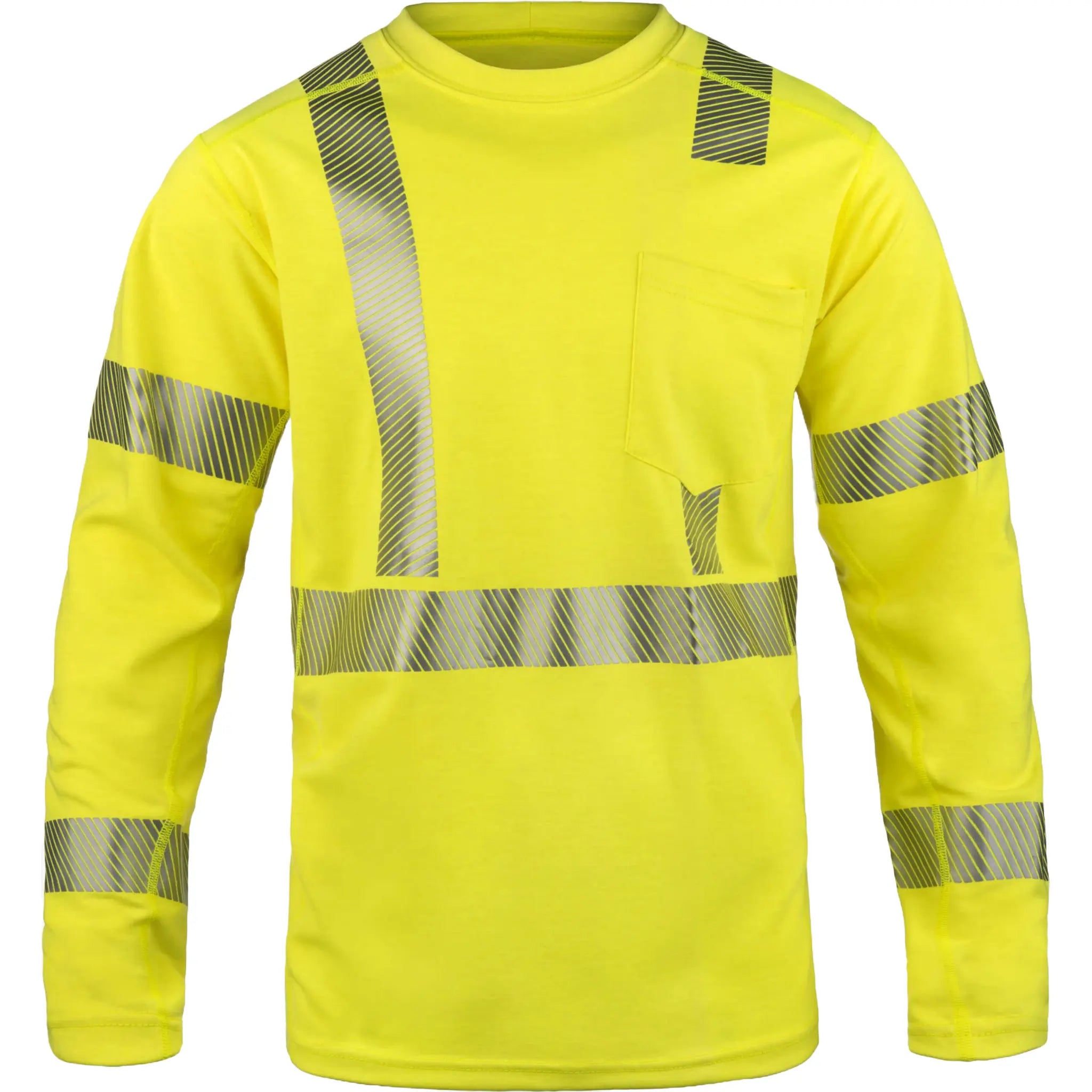 LAKELAND LSCAT29RT FR Knit Long Sleeve Crew Shirt, Hi-Vis Yellow, 1 Each