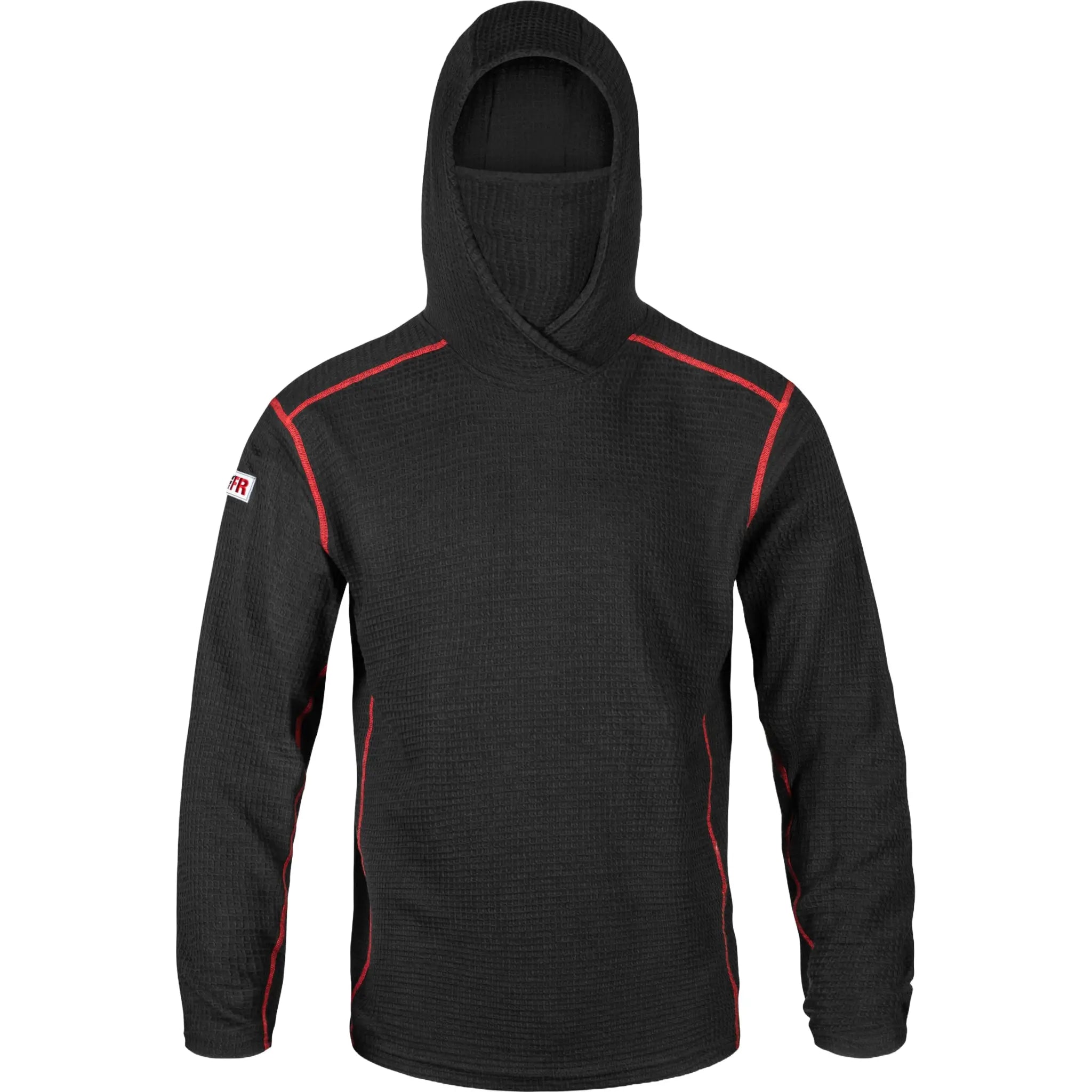 LAKELAND LSCMWH01 FR Waffle Hoodie with Neck Gaiter, Black, 1 Each