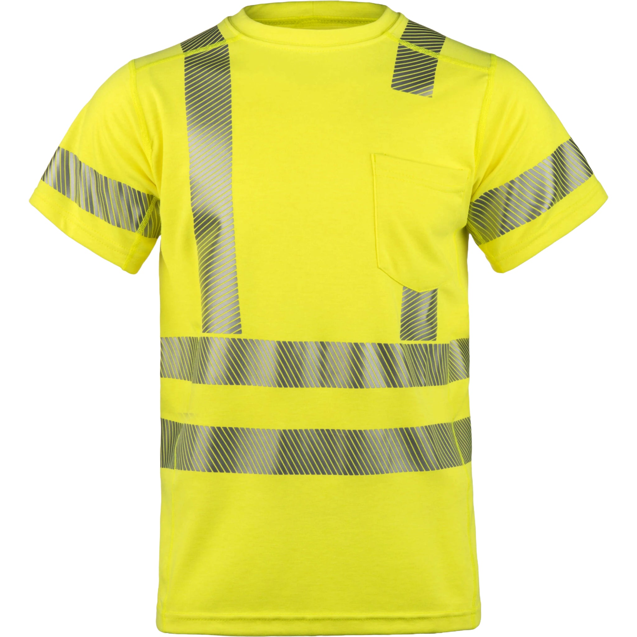 LAKELAND SSCAT29RT FR Short Sleeve Crew Knit Shirt, Hi-Vis Yellow, 1 Each