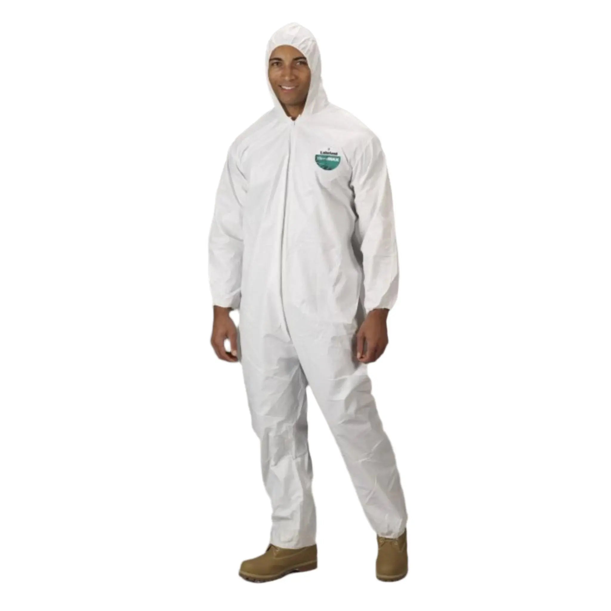 Lakeland TG428 MicroMax Coverall - Hood, Elastic Wrist/Ankle, White, Front_View