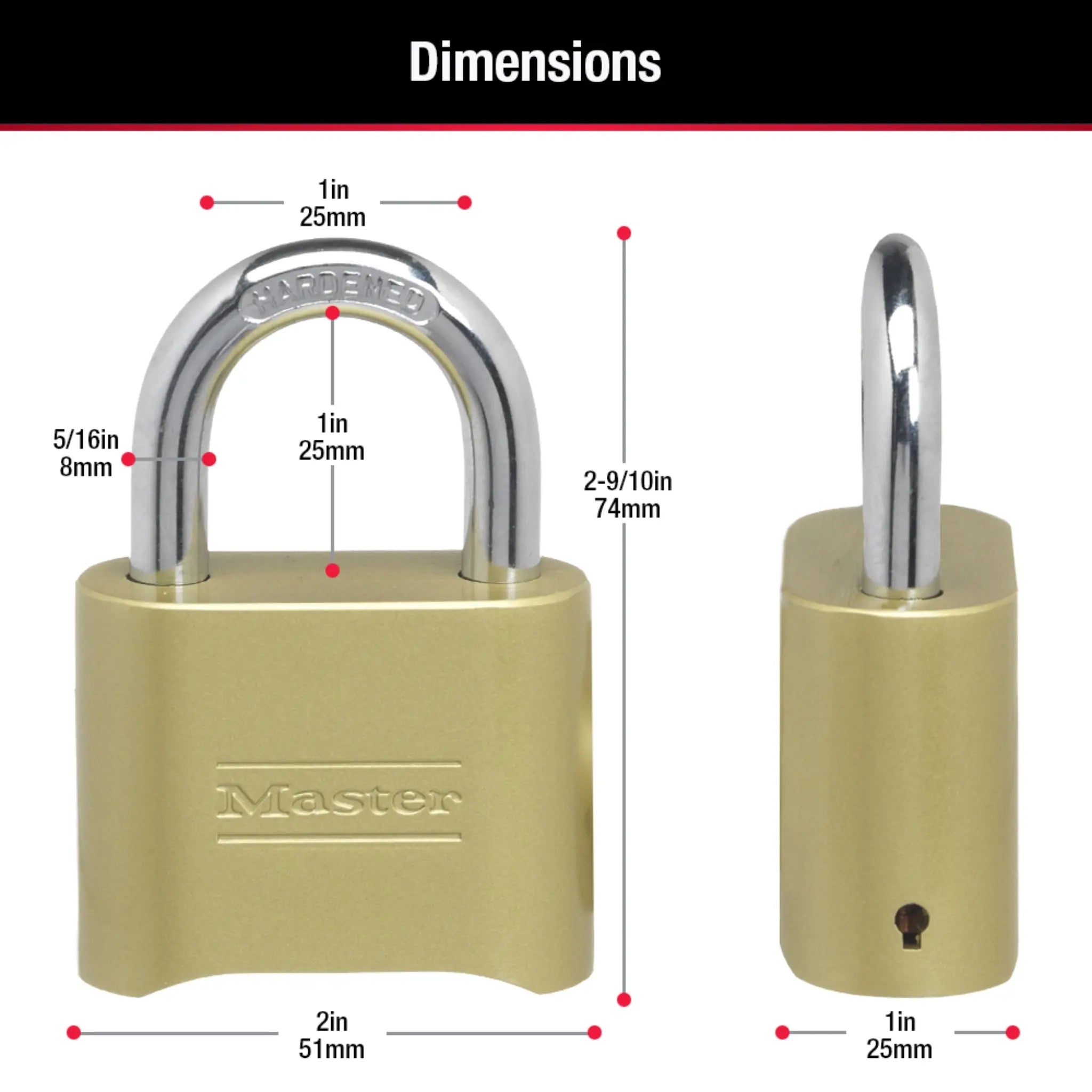 Master Lock 175D Measurements