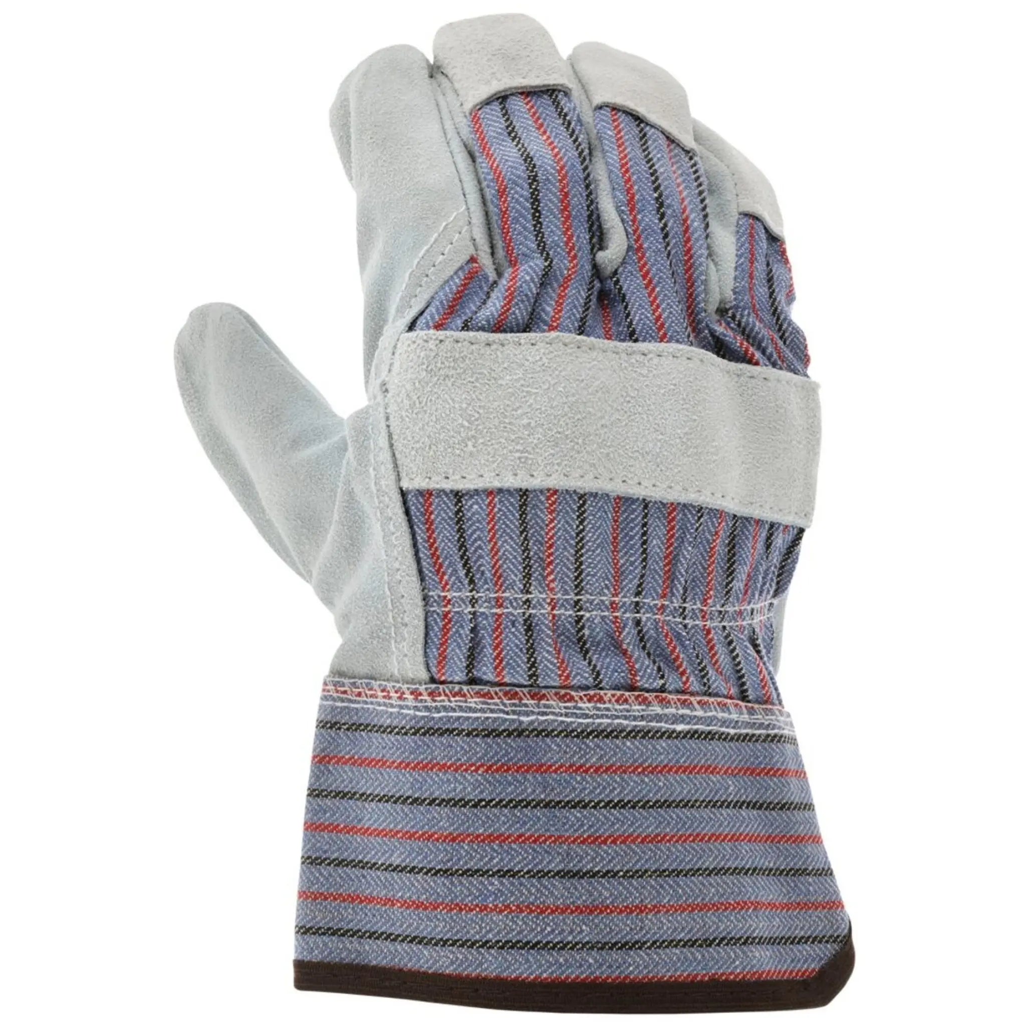 MCR Safety 12010 Leather Palm Work Gloves_dorsal_view