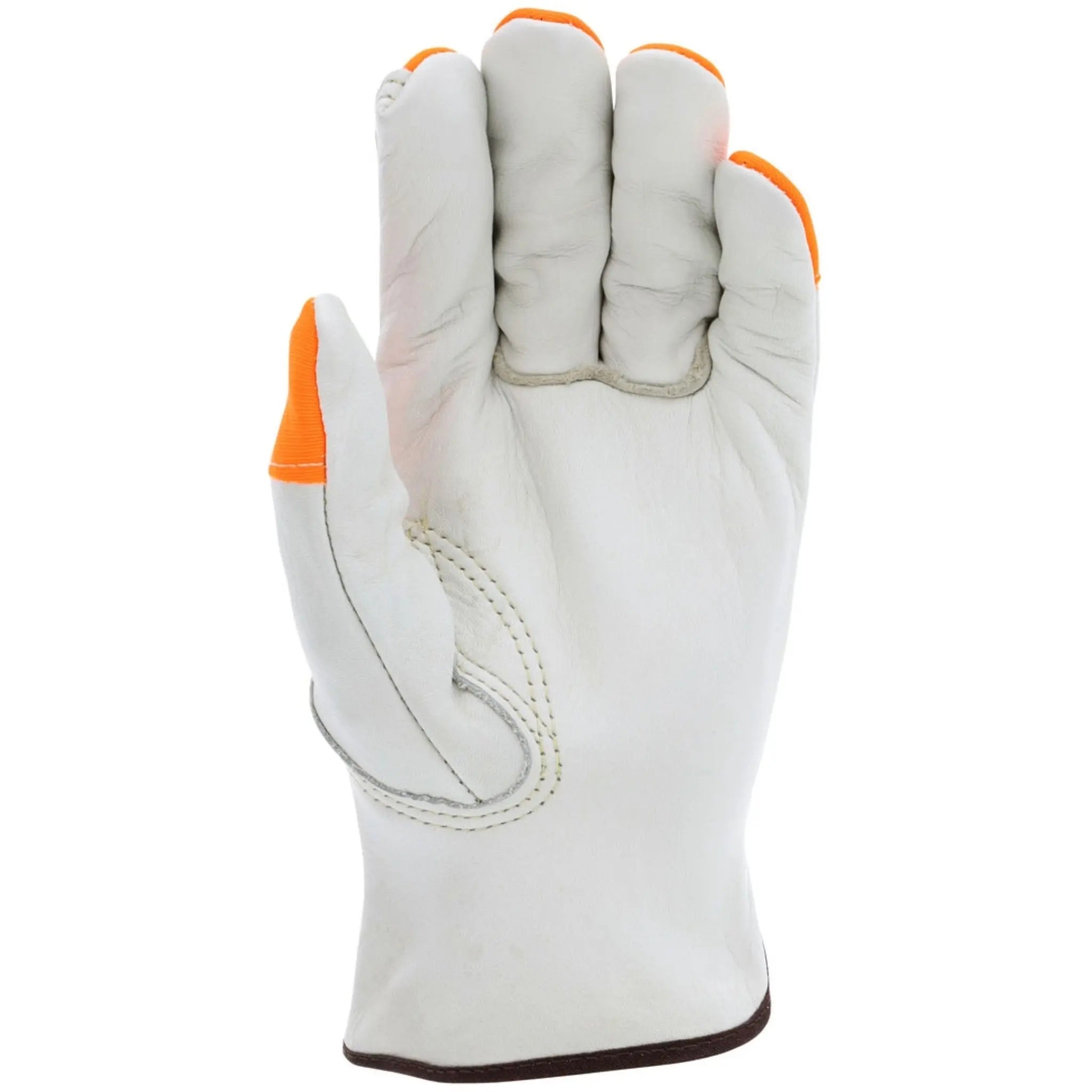MCR Safety 3213HVI Leather Drivers Work Gloves, Palm View